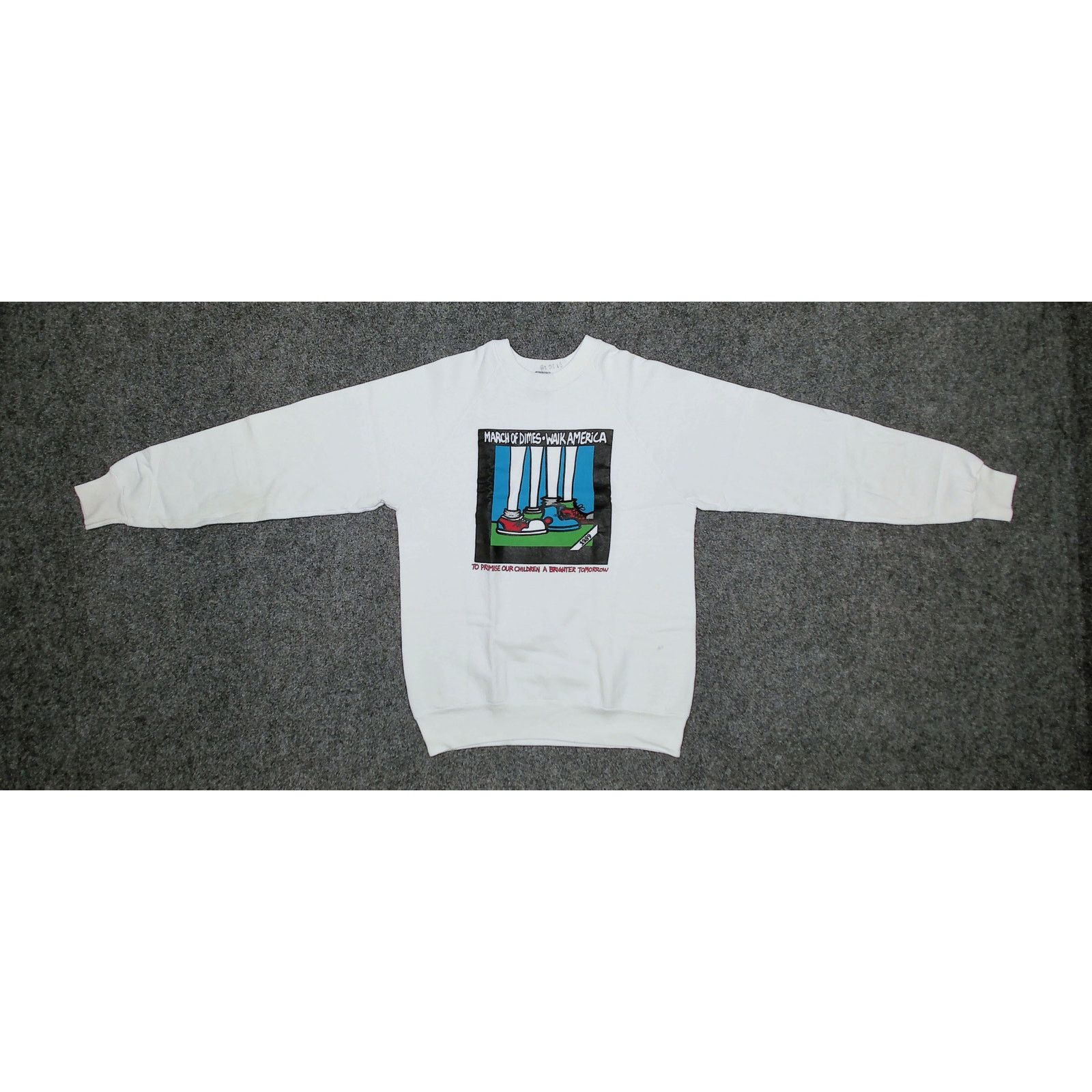 Vintage Screen Stars Vintage 1989 March of Dimes Raglan Sweatshirt Size US S / EU 44-46 / 1 - 5 Thumbnail