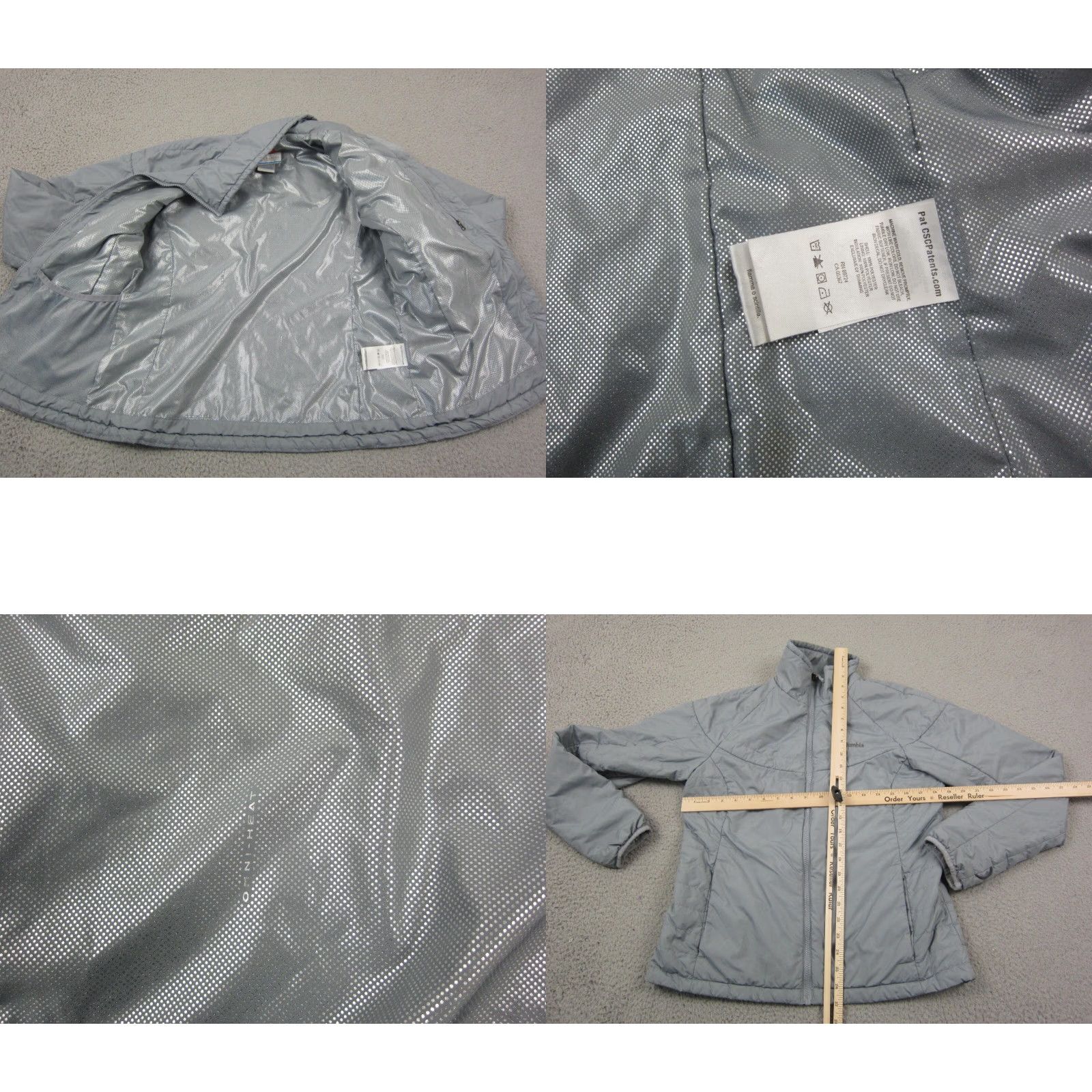 Vintage Columbia Womens Jacket Medium Gray Hooded Omni Heat Full Zip Size M / US 6-8 / IT 42-44 - 8 Thumbnail