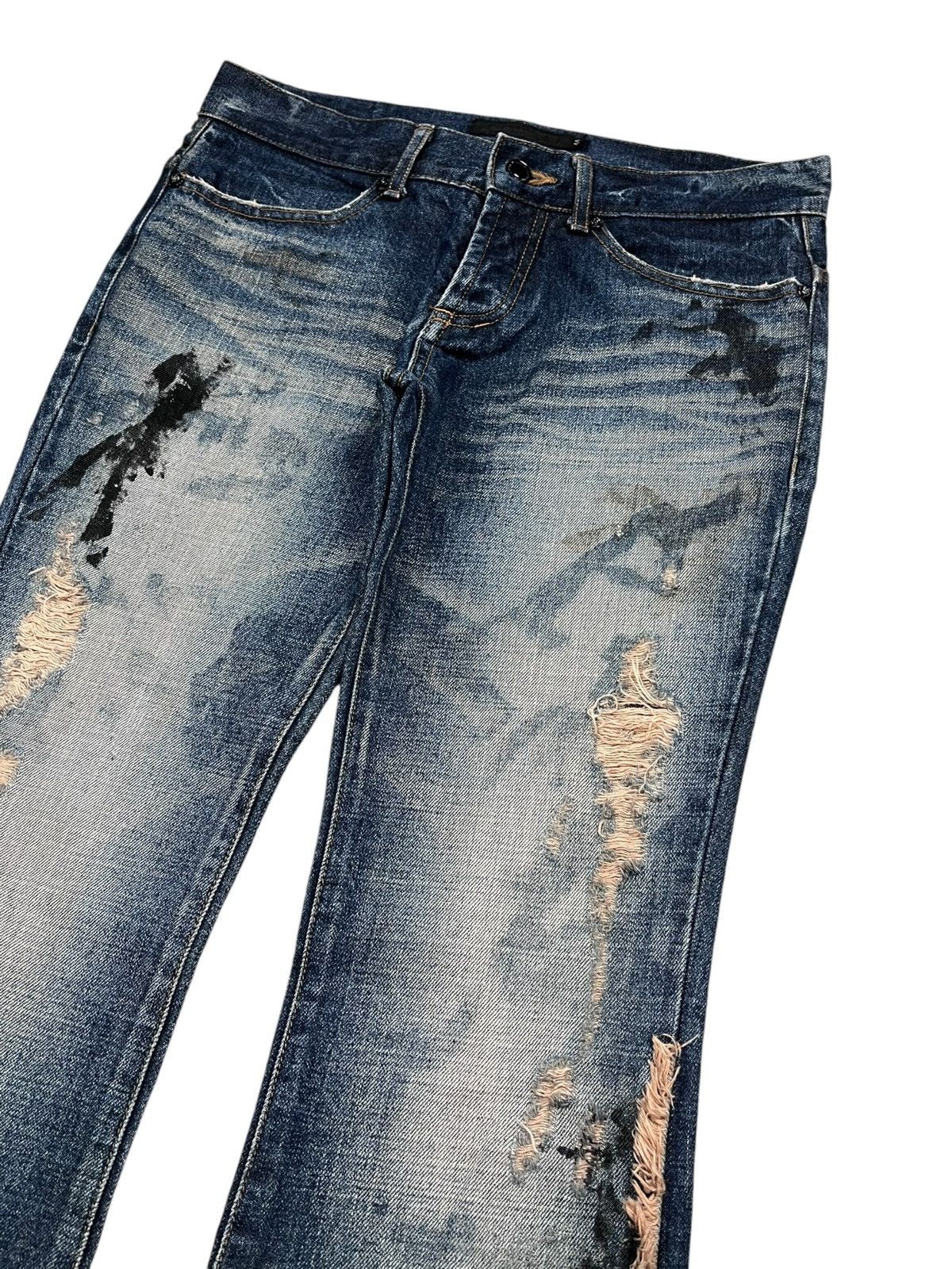 GOSTAR DE FUGA FUGA Distressed Lowrise Flared Denim Pants Size US 31 - 12 Thumbnail