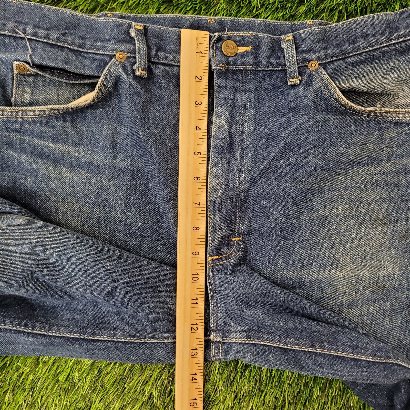 Lee Vintage 70s LEE Whiskered Jeans 35x28 Dark-Wash Talon-Zip Size US 35 - 19 Thumbnail