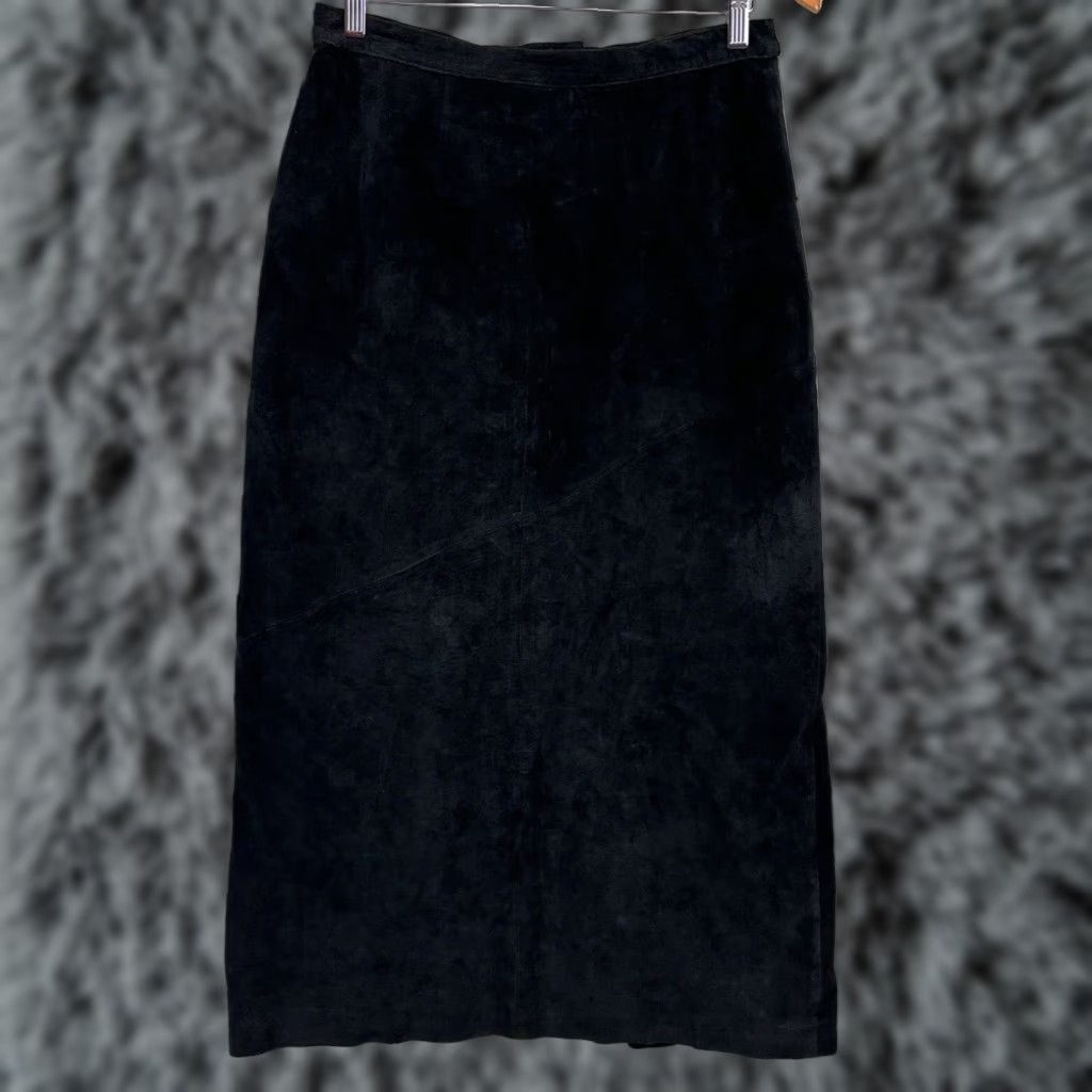 Vintage VINTAGE Rafaella Leather Maxi Skirt Women's Size 12 Black Western Cowgirl Slit Size 34" / US 12 / IT 48 - 1 Thumbnail
