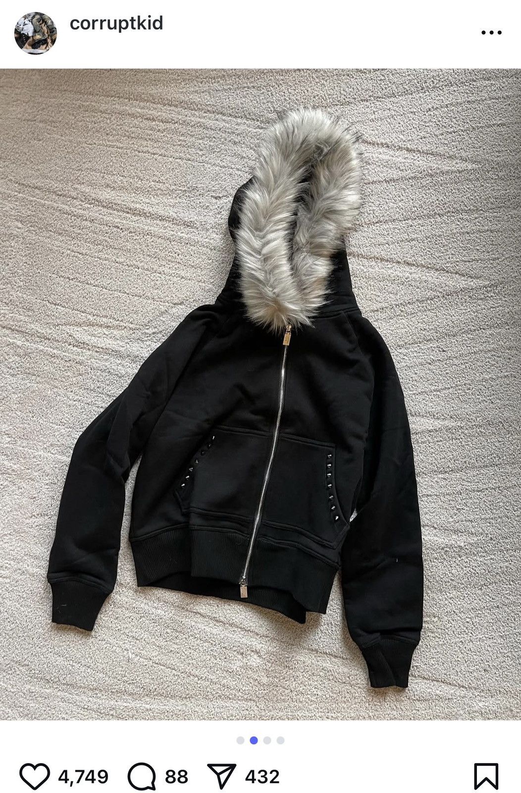 トップス corruptkid fur zip foodie M size トップス corruptkid fur zip foodie M size Fur Zip – Corrupt Kid