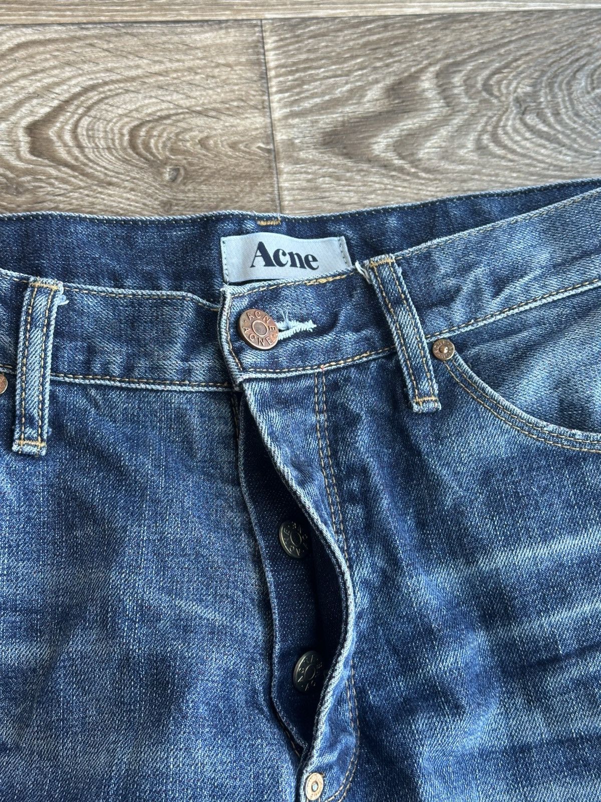 Acne Studios 🔥 Acne Studios Moc Hide Jeans 33x34 Vintage Wash Denim Pants Size US 33 - 6 Thumbnail