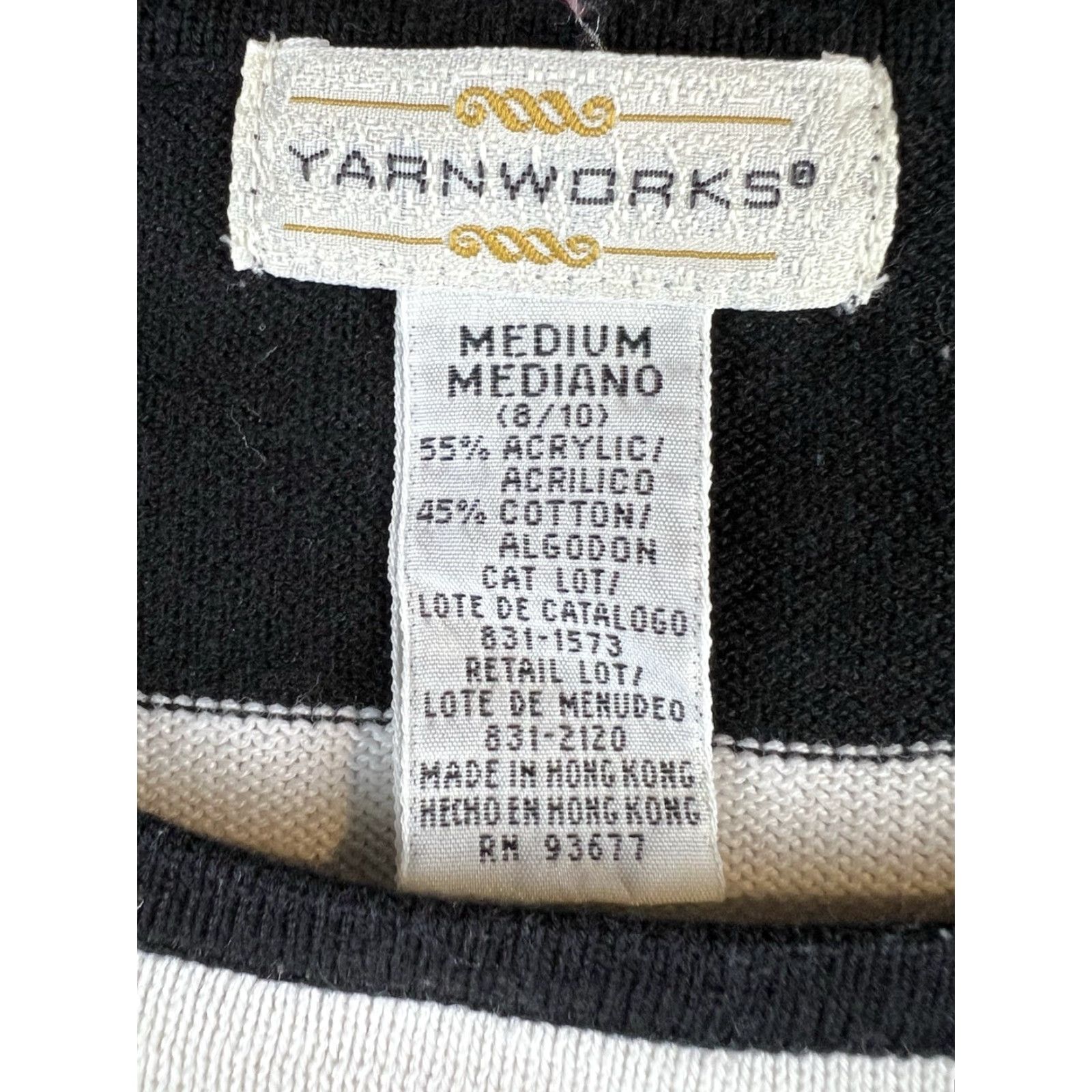 Vintage VINTAGE Black Sweater Womens Medium Striped Crew Neck Pullover Lightweight Preppy 60s-90s Style Easy Care Dry Clean Only Size M / US 6-8 / IT 42-44 - 5 Thumbnail
