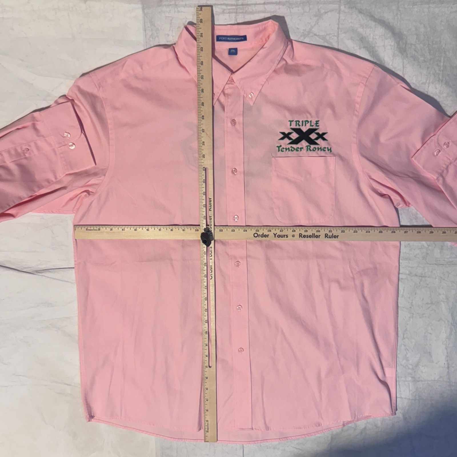Port Authority Triple X Corvette Club Pink Stitched Logo Shirt - 2XL Long S Size US XXL / EU 58 / 5 - 5 Thumbnail