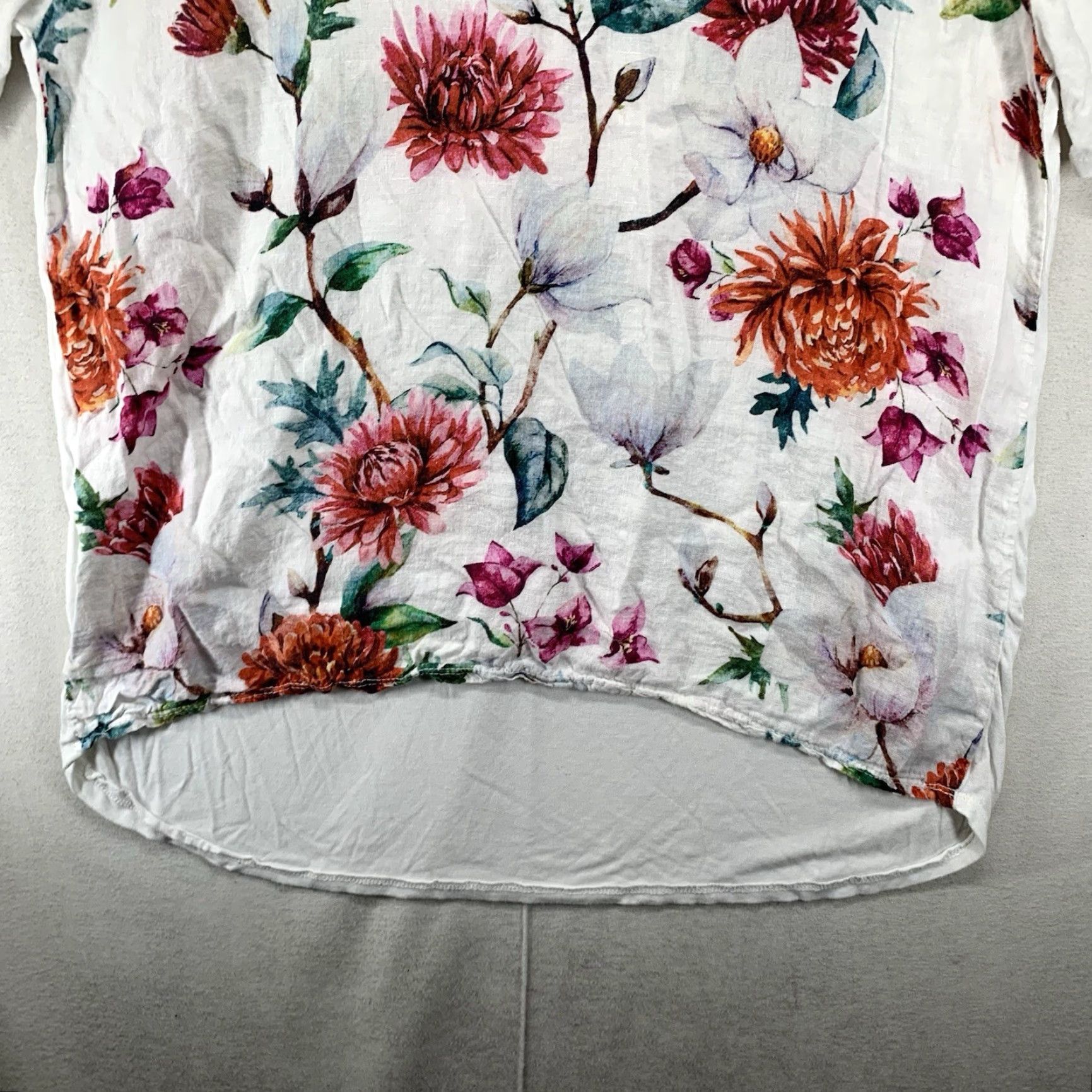 Vintage VINTAGE Viola Borghi Italian Linen Floral Blouse Women Plus Size 3X Casual Bohemian Summer Lightweight Size XXL / US 16-18 / IT 52-54 - 6 Thumbnail