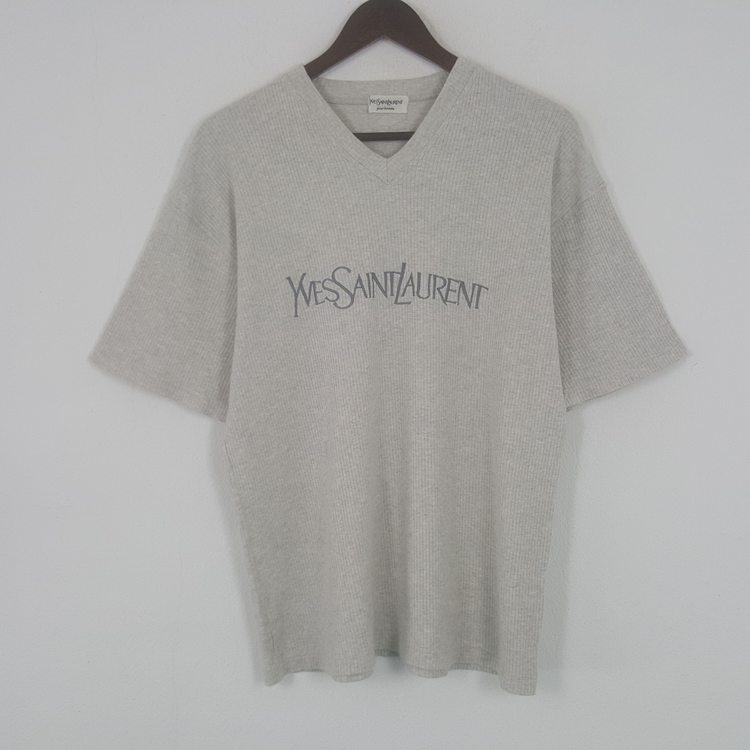 Vintage × Yves Saint Laurent Vintage Yves Saint Laurent Embroidery Logo Tshirt Size US L / EU 52-54 / 3 - 1 Thumbnail
