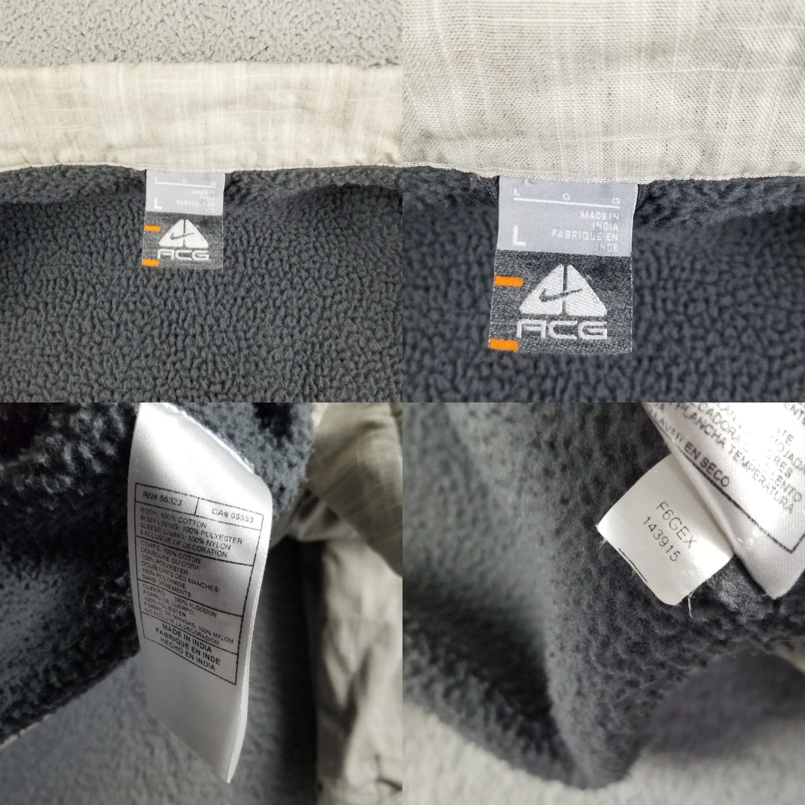 Nike ACG VINTAGE Nike ACG Jacket Men Large Gray Plaid Sherpa Lined Military Ski 2006 Size US L / EU 52-54 / 3 - 8 Thumbnail