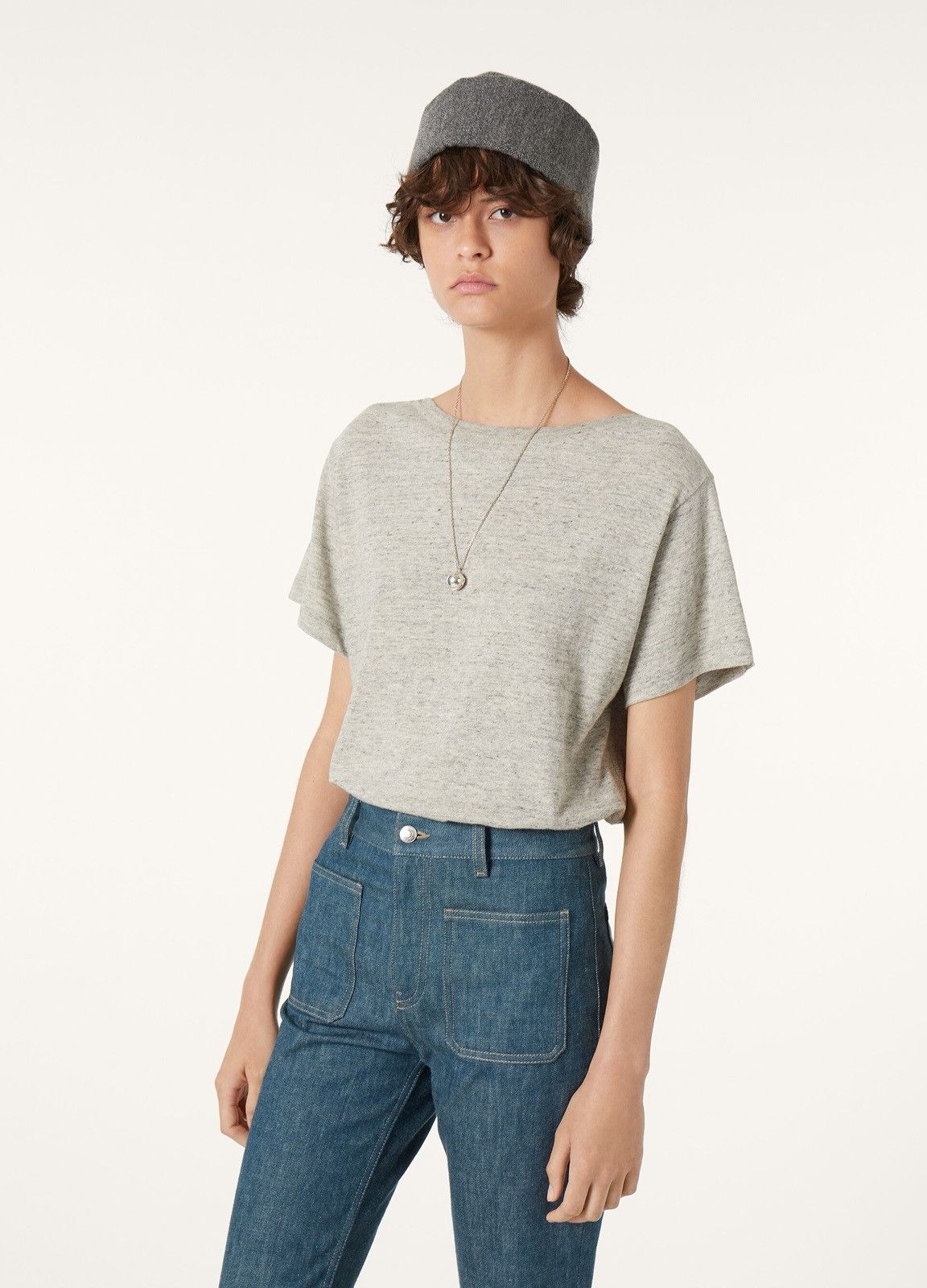 Loro Piana o1srvl11e0526 FAP0853 Luino Boatneck T-Shirt in Grey Size XS / US 0-2 / IT 36-38 - 8 Thumbnail