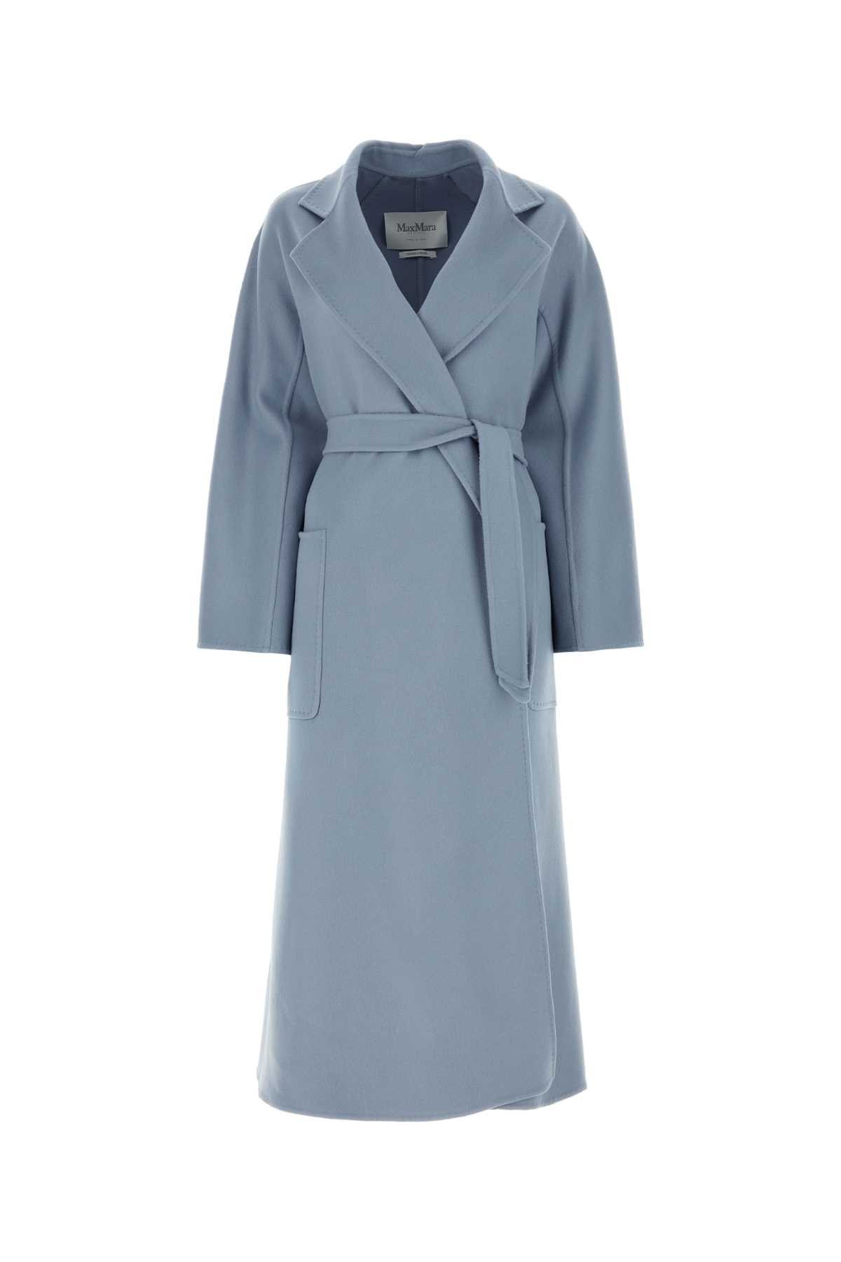 image of Max Mara Powder Blue Wool Blend Cadmio Coat in Light Blue, Women's (Size XS)