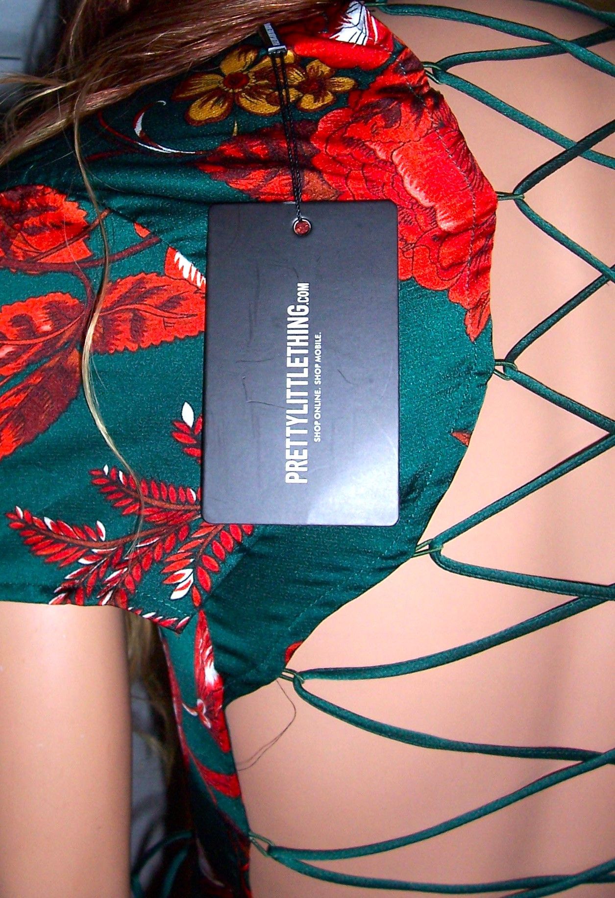 PrettyLittleThing PrettyLittleThing Green Floral Wrap Dress 8 NWT | Grailed