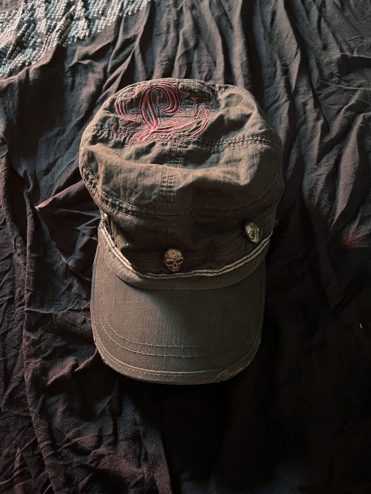Le Grande Bleu (L.G.B.) Vintage le shop skull y2k comando hat Size ONE SIZE - 2 Thumbnail