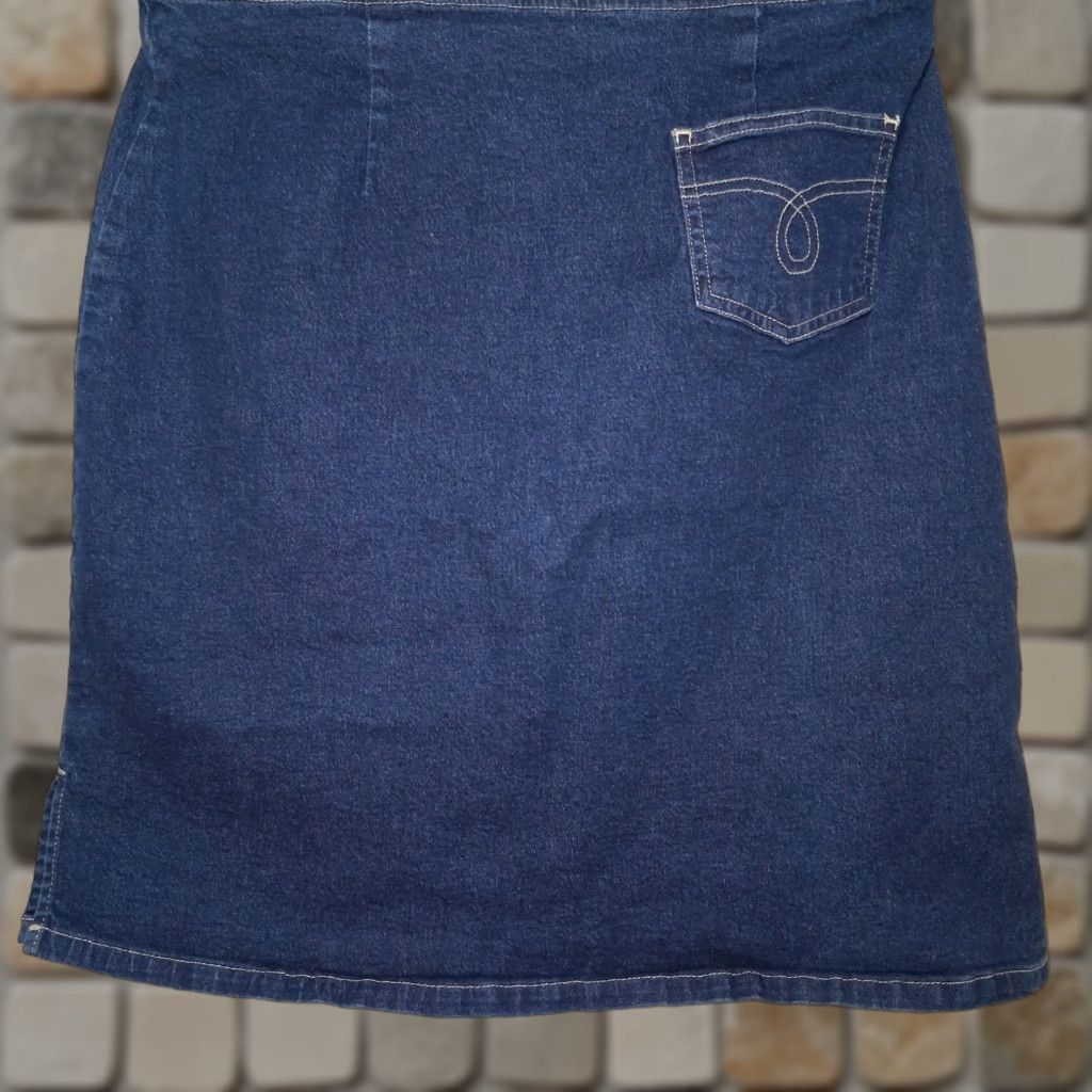 Vintage VINTAGE Carolina Blues Skirt Denim Waist 30" Knee Length Zip Back Western Ranchwear Cowgirl Size 34" / US 12 / IT 48 - 1 Thumbnail
