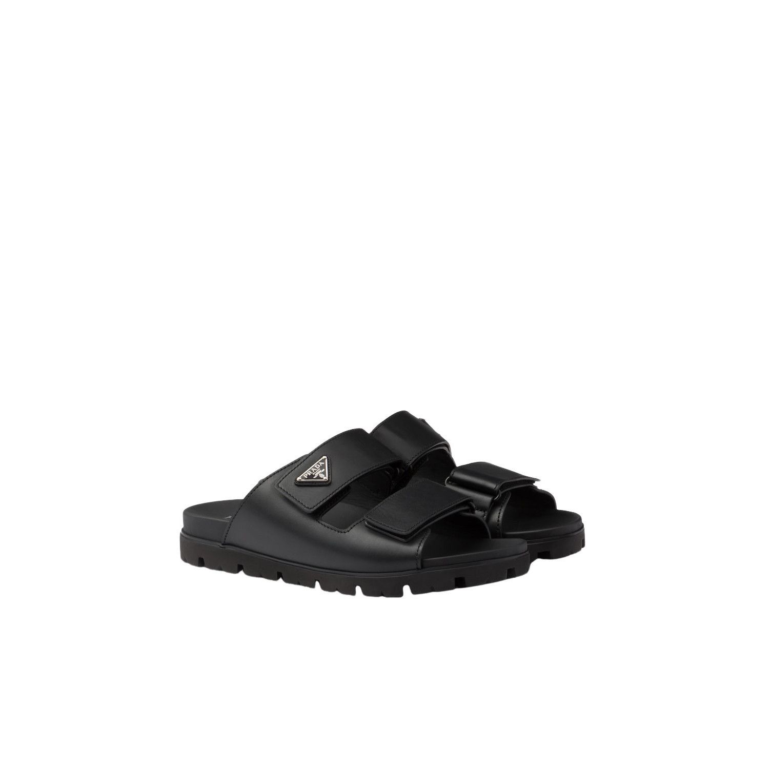 Prada PRADA $1100 Black Leather Strap Sandals New And Authentic (M Size US 8 / EU 41 - 1 Thumbnail