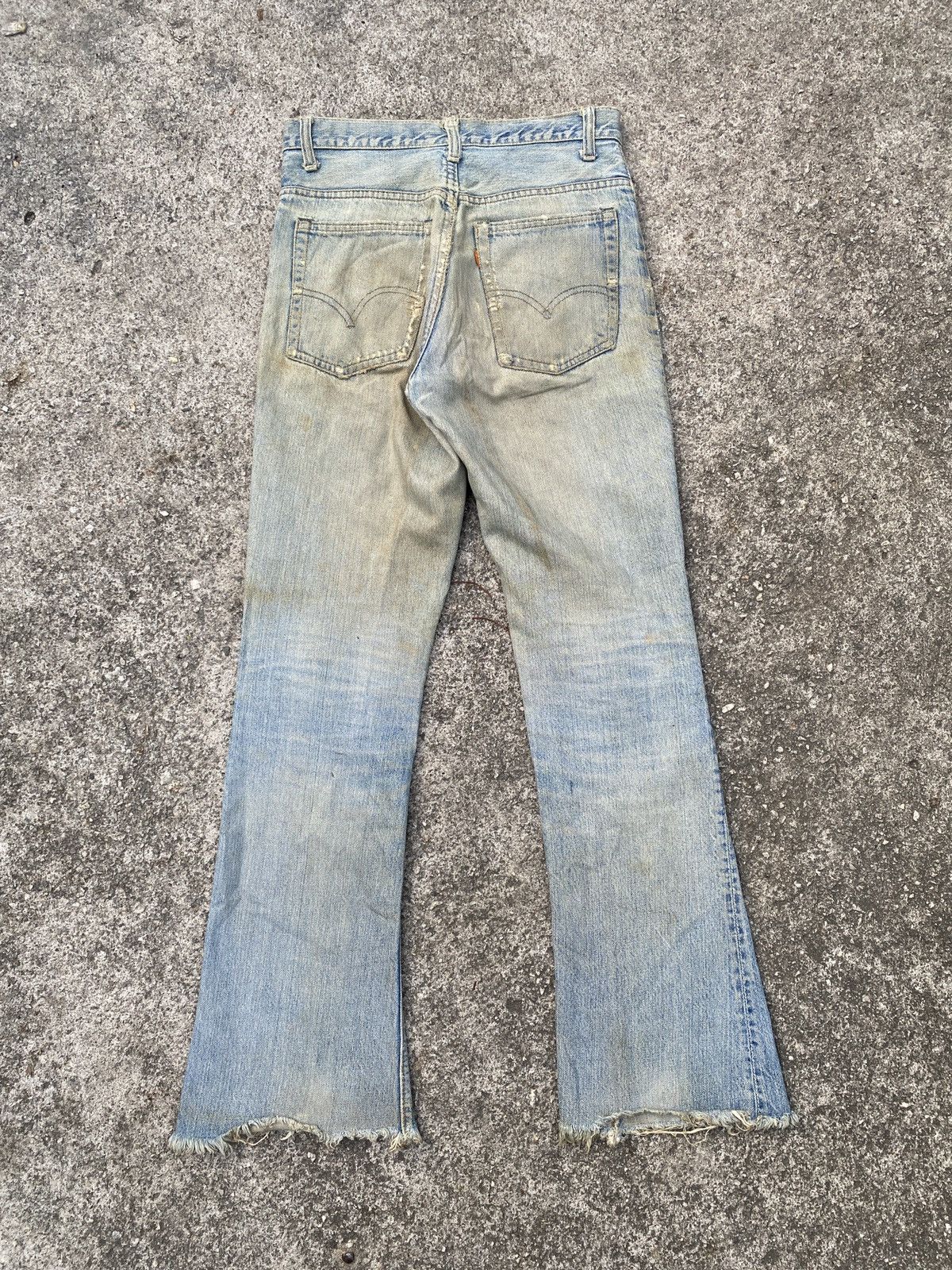 Vintage 60s Levis Orange Tab Capital E Distressed Flare Denim Size US 28 / EU 44 - 4 Thumbnail