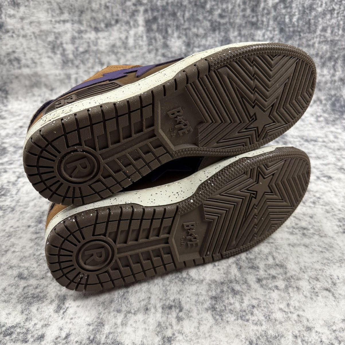 Bape BAPE STA Low ‘Brown/Purple’ Leather Sneakers Size US 11 / EU 44 - 6 Thumbnail