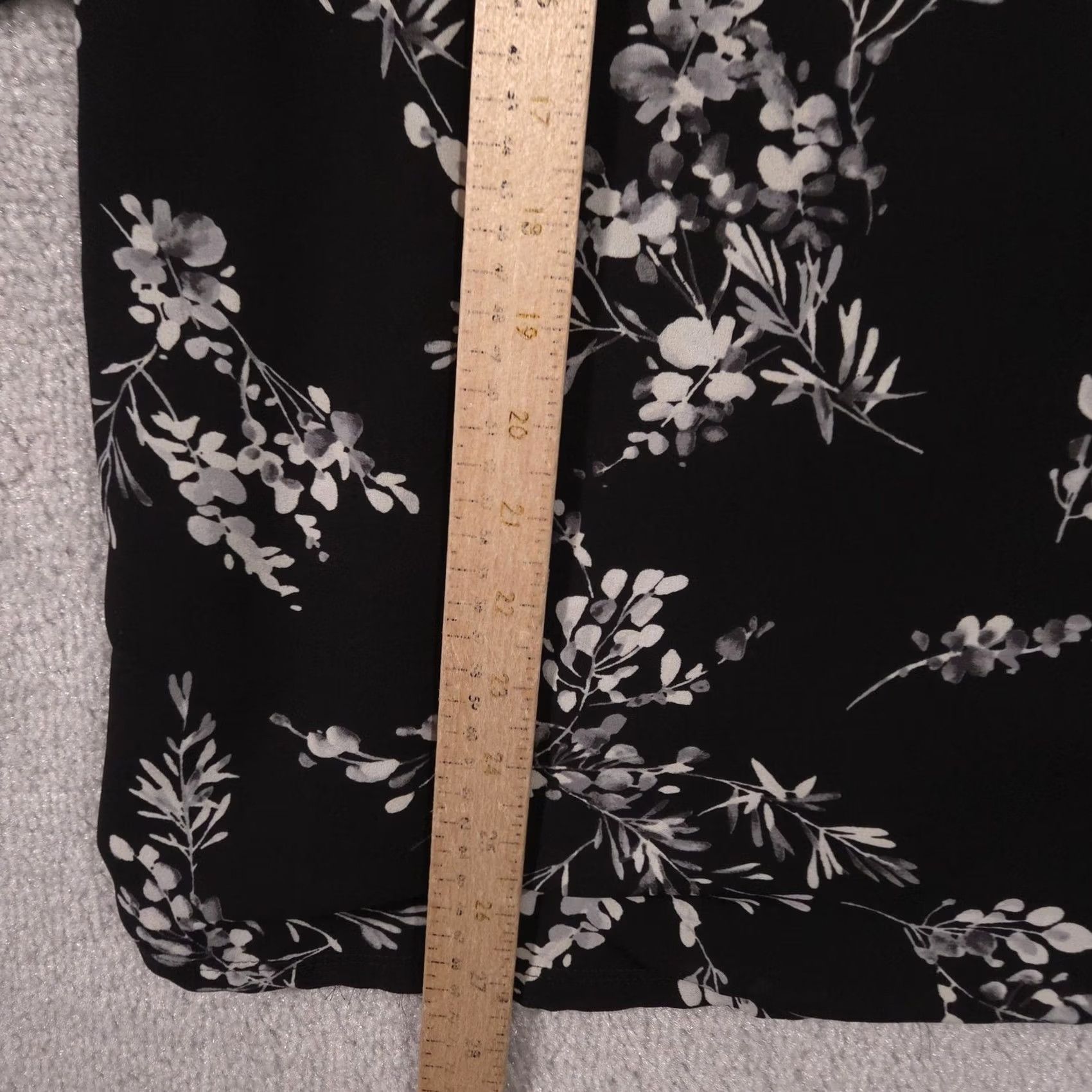 J. Jill J. Jill Blouse Womens Large Black Floral Scoop Neck 3/4 Sleeve Tunic Top Stretch Size L / US 10 / IT 46 - 6 Thumbnail