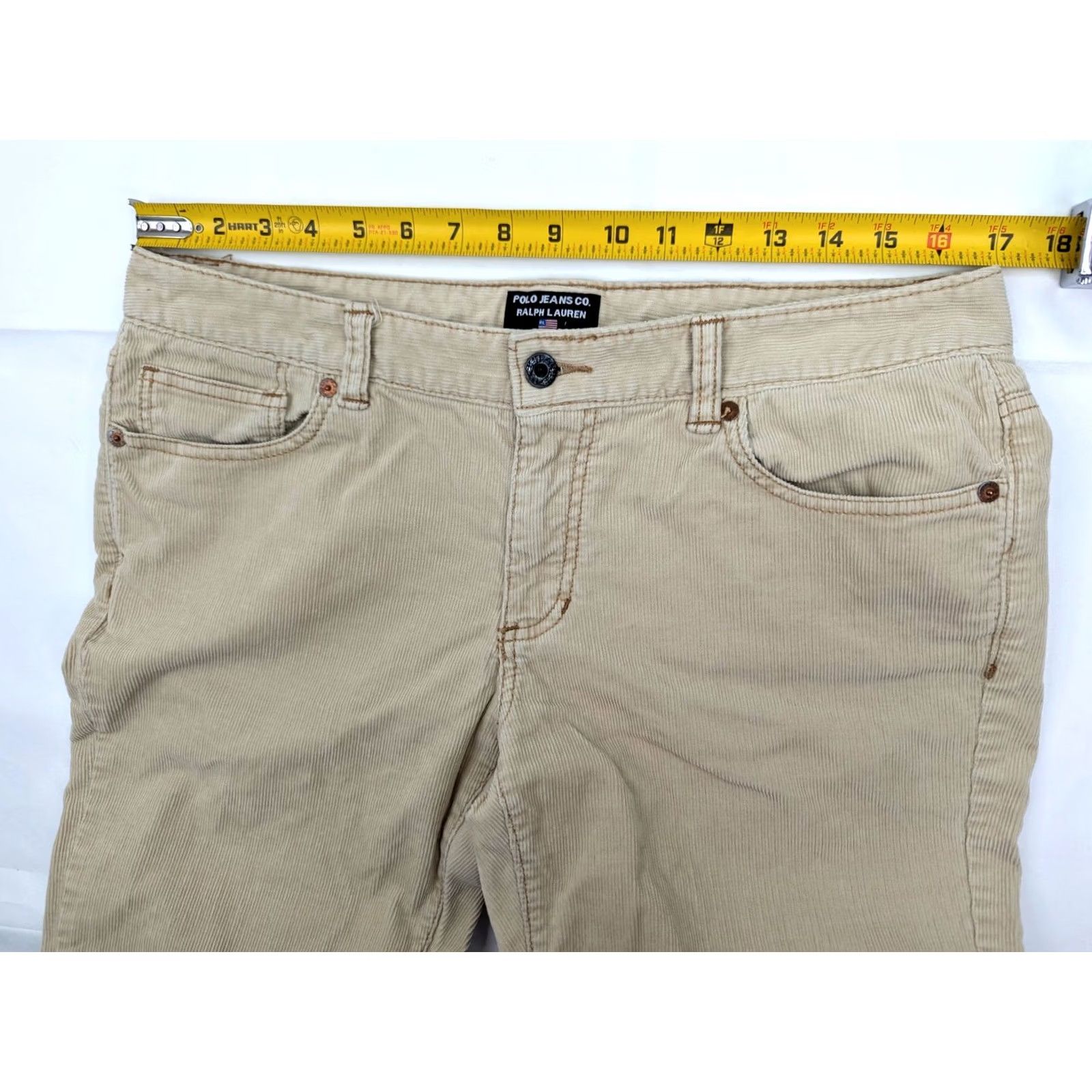 Polo Ralph Lauren Polo Ralph Lauren Polo Jeans Co. Corduroy Bootcut Pants Women 10x32 Beige Khakis Regular Straight 34W 31L Vintage: No Size 32" / US 10 / IT 46 - 5 Thumbnail