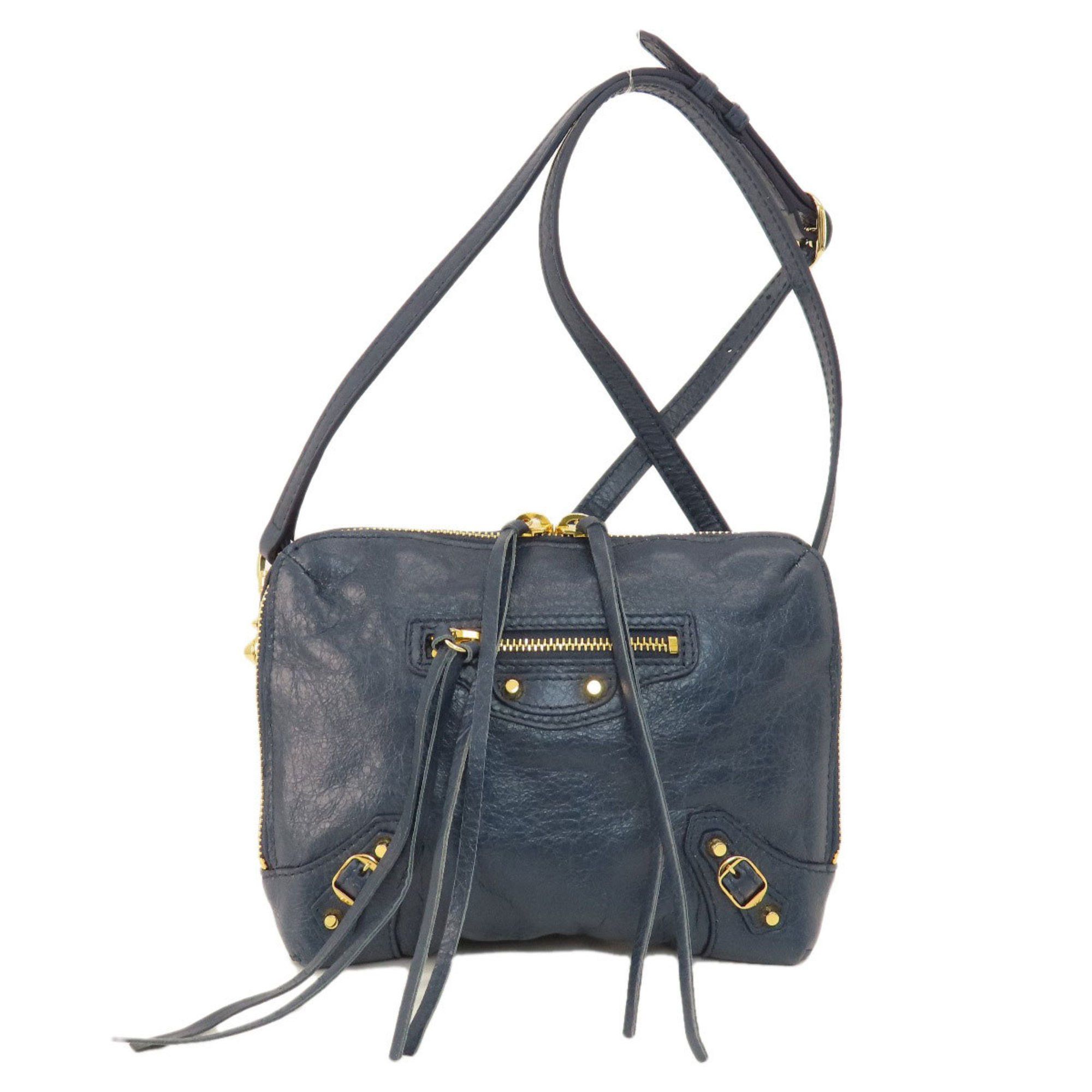 image of Balenciaga Long Shoulder Bag Leather Women's Balenciaga in Navy