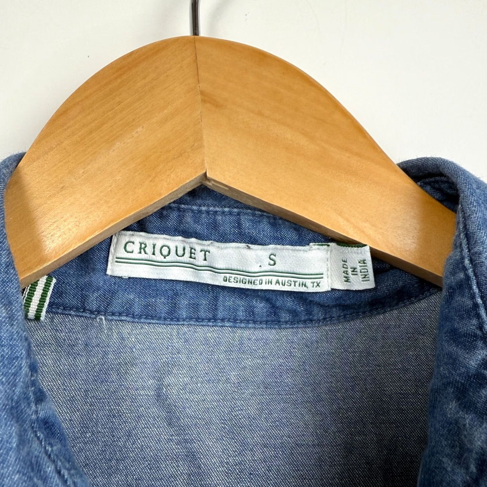 Vintage VINTAGE Criquet Shirt Mens S Blue Denim Western 90s Collared Button-Up Snap Chest 38 Regular Riot Pocket Mens Size US S / EU 44-46 / 1 - 7 Thumbnail