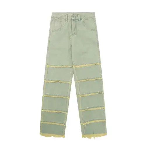 Japanese Brand Grunge frayed tassel blue wash Jeans Size US 33 - 4 Thumbnail