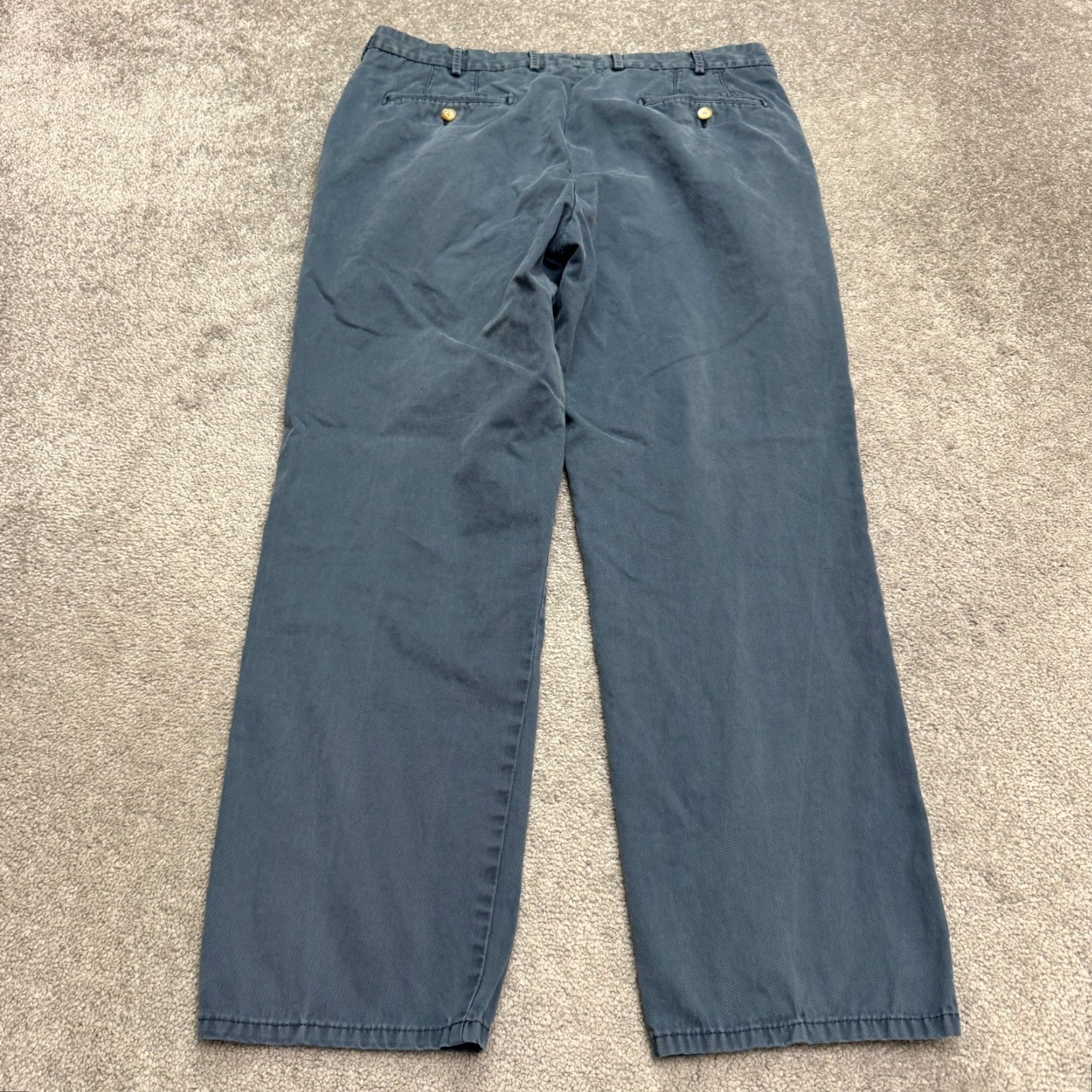 Peter Millar Peter Millar Chino Pants Mens 35 Blue Cotton Straight Leg Flat Front Size US 35 - 2 Thumbnail