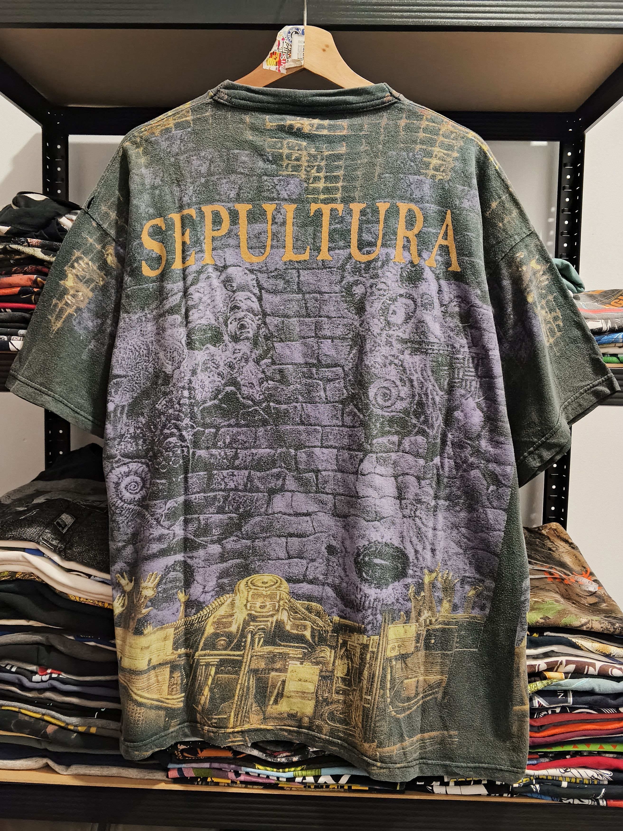 Band Tees VINTAGE 1993 SEPULTURA AOP CHAOS A.D Size US XL / EU 56 / 4 - 2 Thumbnail