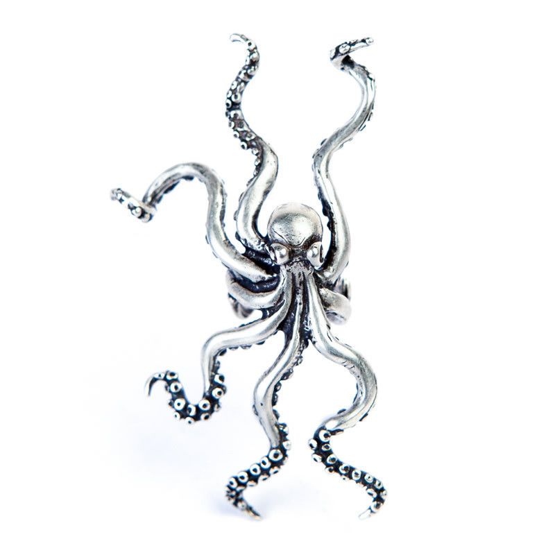 Jewelry Sea monster octopus Earrings One Pairs Chrome Jewelry Size ONE SIZE - 5 Thumbnail