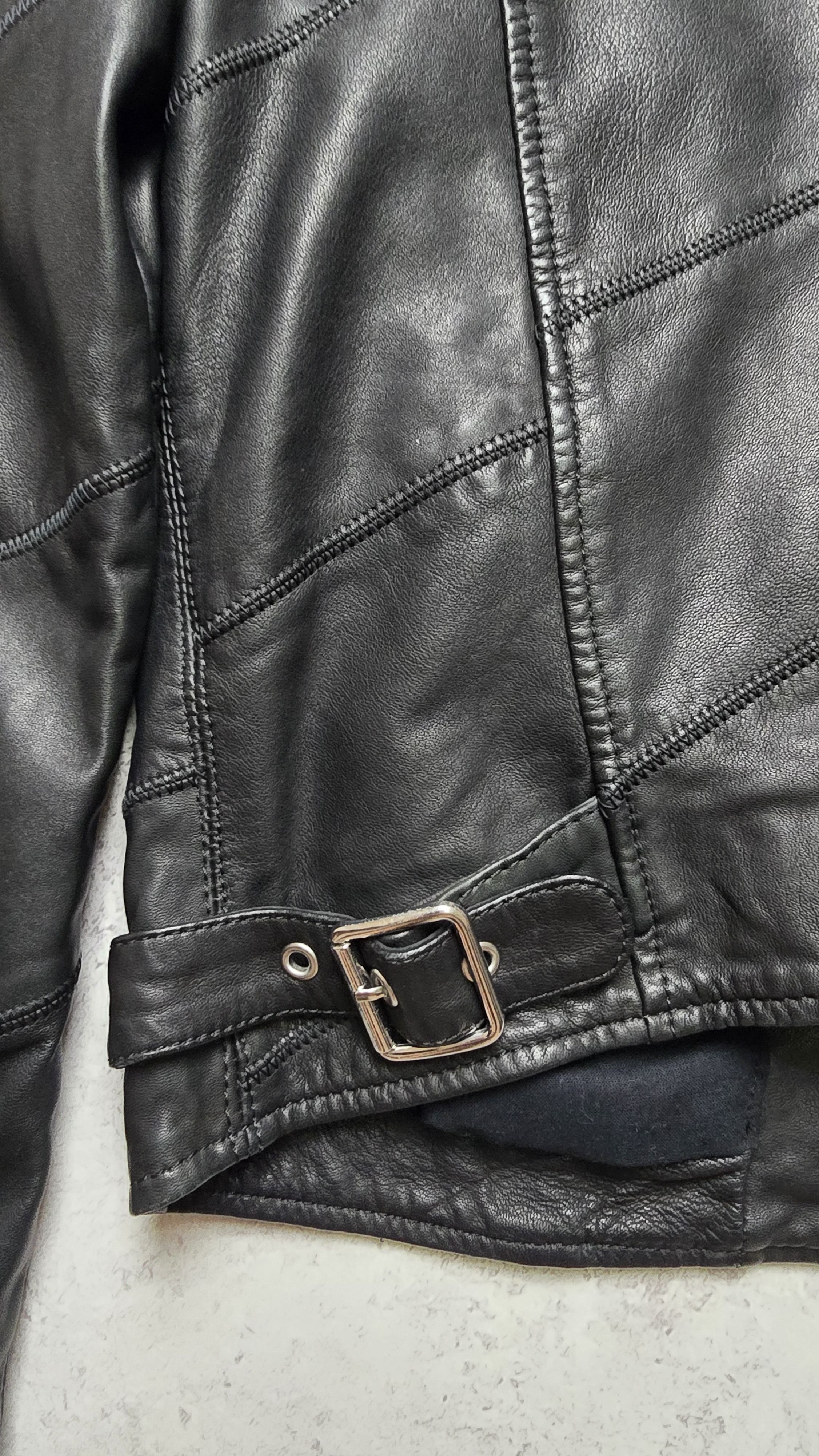 Diesel L-ARENA-A Flight Bomber motorcycle Leather Black Jacket Size M / US 6-8 / IT 42-44 - 8 Thumbnail