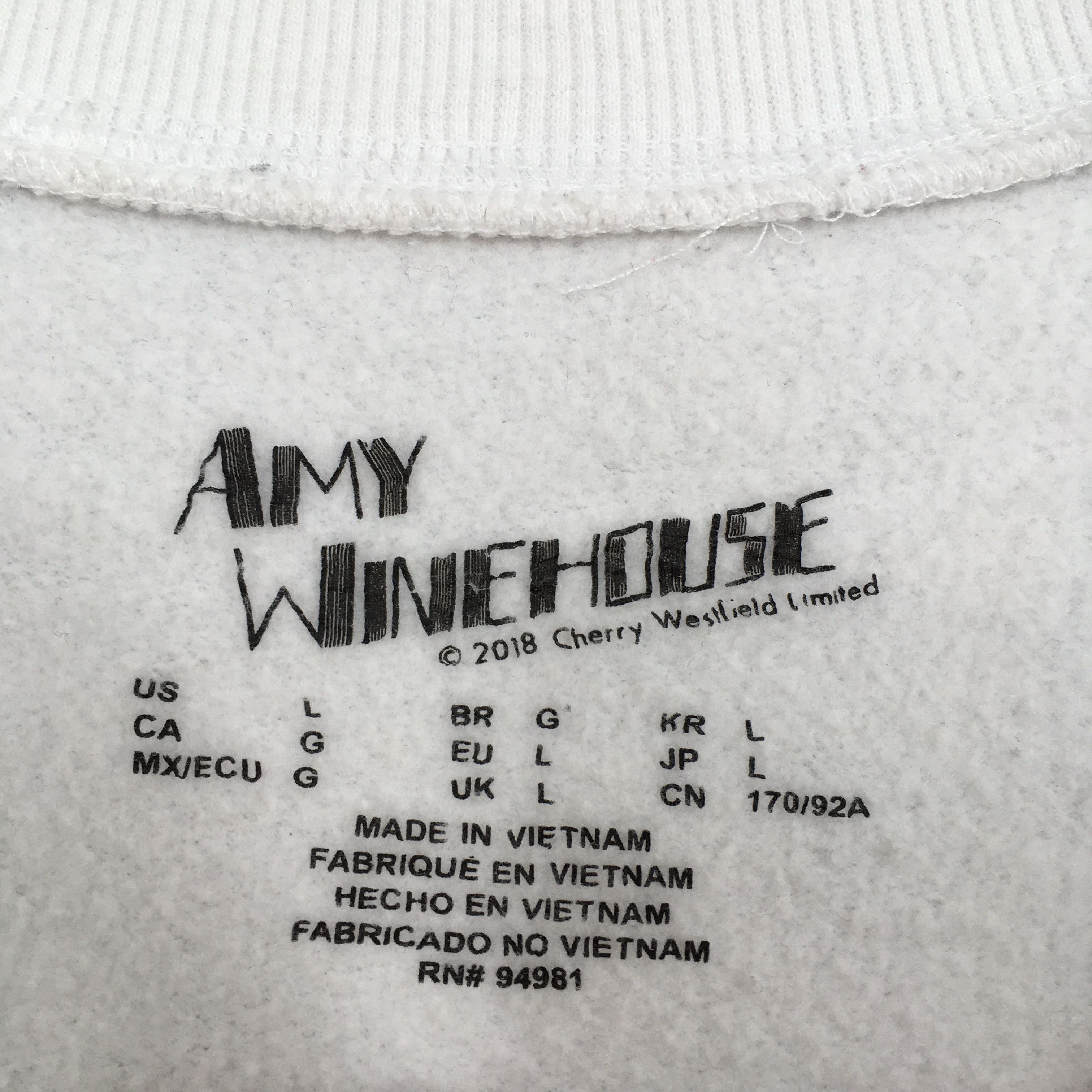 Band Tees Amy Winehouse Music American Singer Sweatshirt Size L Size US L / EU 52-54 / 3 - 3 Thumbnail
