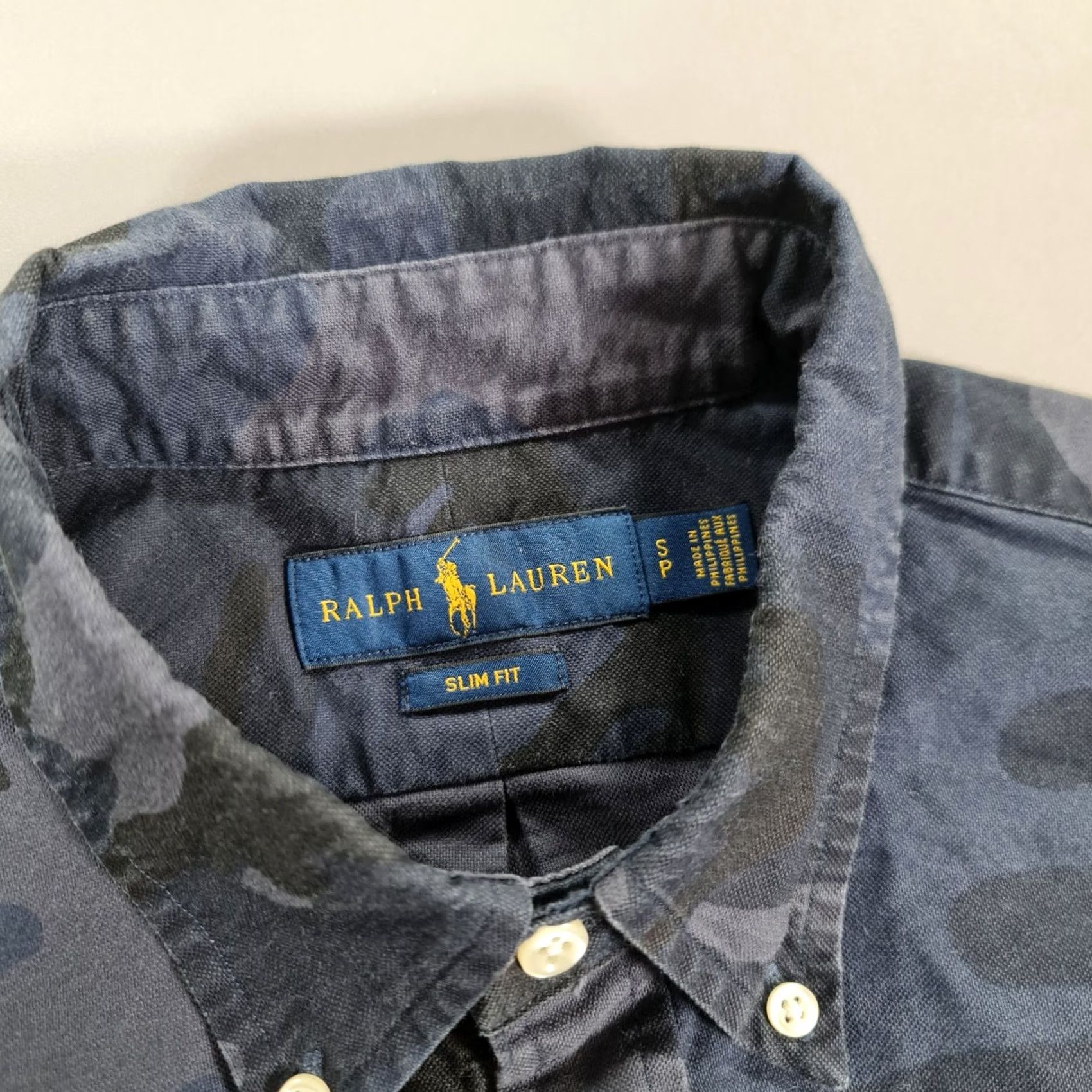Polo Ralph Lauren Polo Ralph Lauren Mens Shirt Slim Fit Button-Down Camouflage Army Cotton Blue S Size US S / EU 44-46 / 1 - 3 Thumbnail
