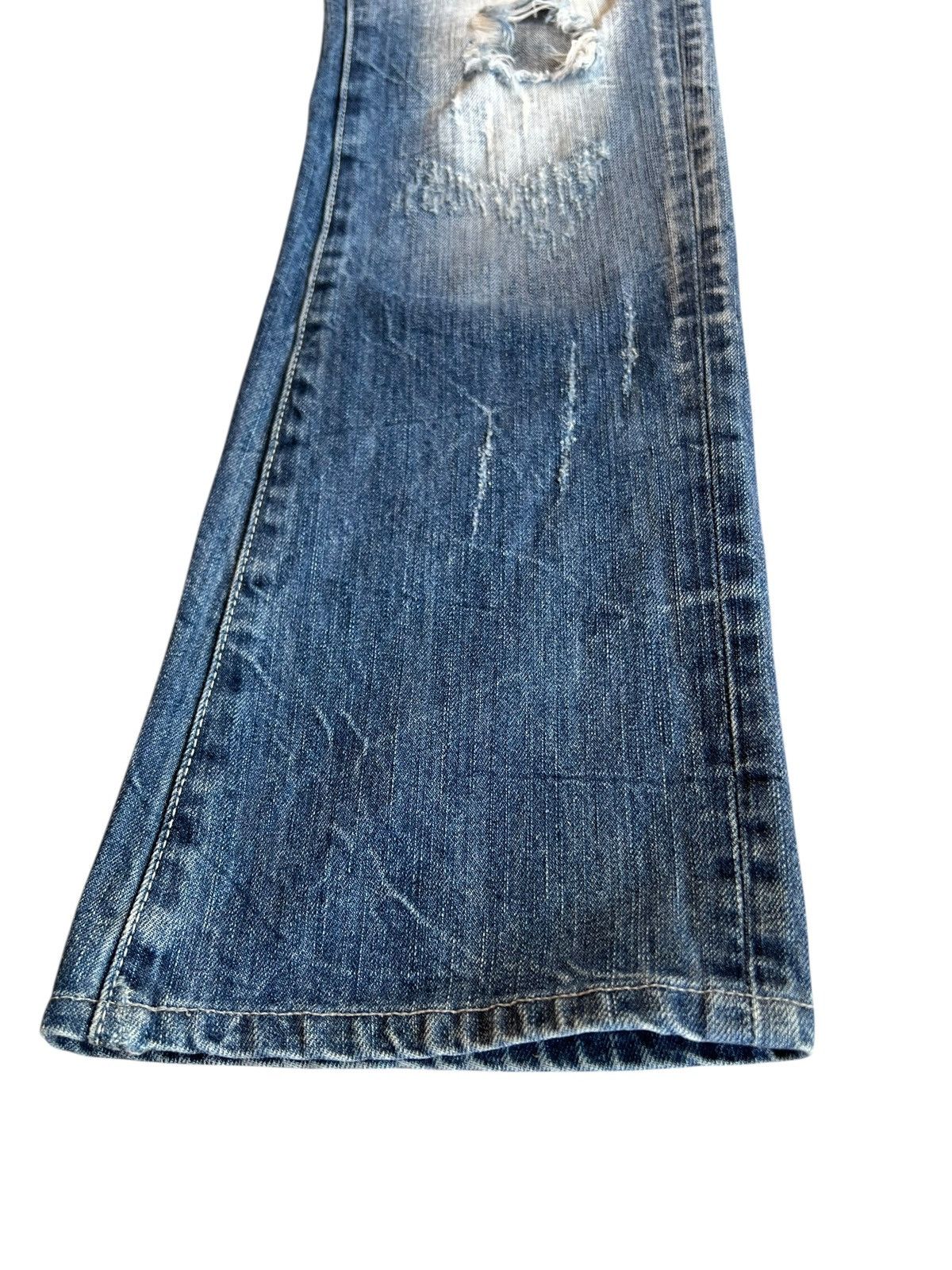 Japanese Brand Vintage La Gate Distressed Flare Low Rise Jean Size US 30 / EU 46 - 5 Thumbnail