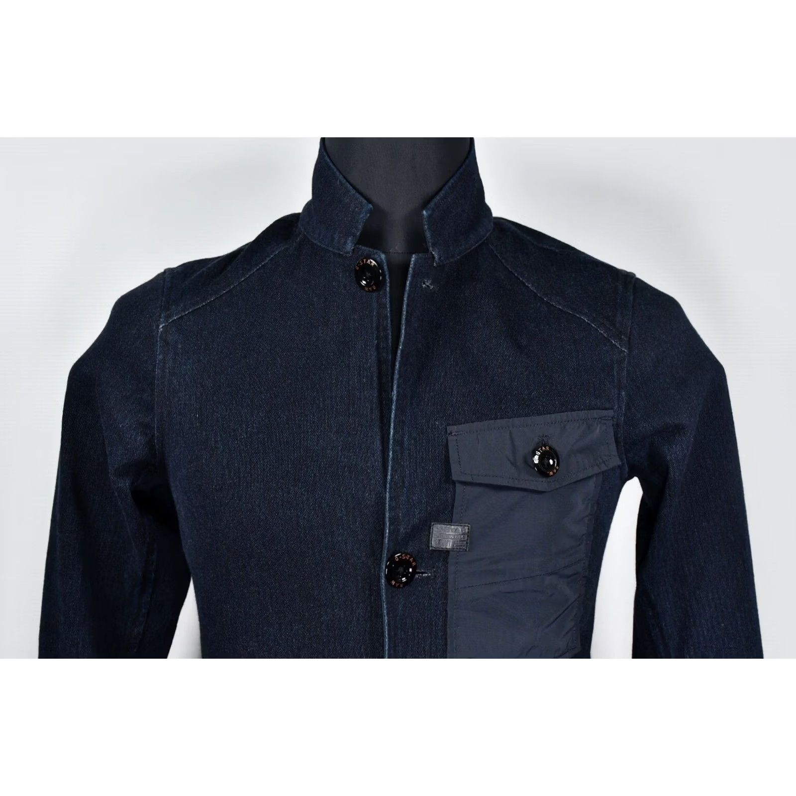 G-Star G-Star Coban Sweat Cropped Blazer Indigo Jersey Herringbone Mens S Blue Vintage No Size US S / EU 44-46 / 1 - 2 Thumbnail