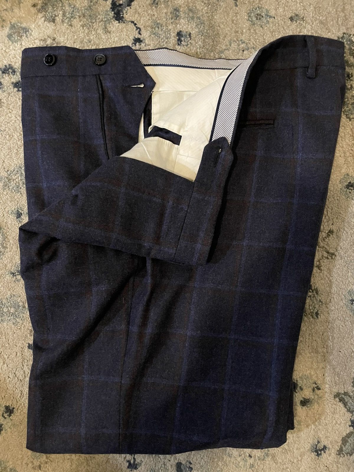 Luigi Bianchi Windowpane Check Flannel Trouser Size US 38 / EU 54 - 2 Thumbnail