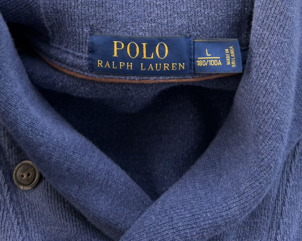 Polo Ralph Lauren Polo Ralph Lauren Navy Blue Shawl Collar Pullover Sweater Size US L / EU 52-54 / 3 - 9 Thumbnail
