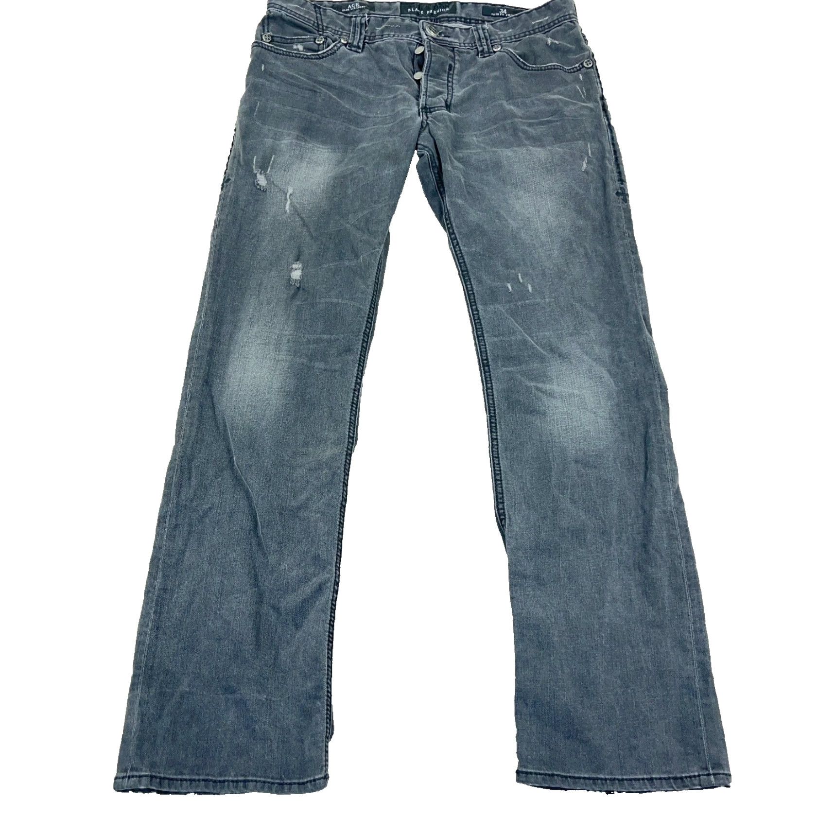 Affliction VINTAGE Affliction Men Jeans 34x31 Slim Straight Leg Black Cotton Streetwear Punk Grunge Retro Classic Male Size US 34 / EU 50 - 2 Thumbnail