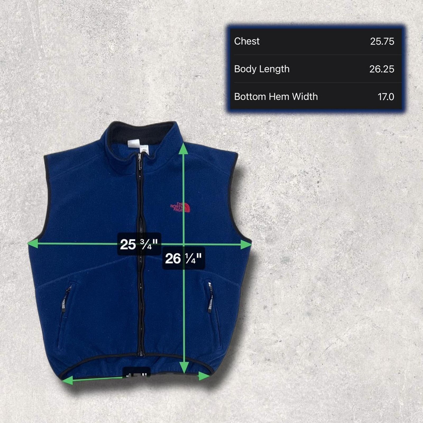 The North Face The North Face Blue Fleece Zip-Up Vest w/ Embroidered Logo Size US XL / EU 56 / 4 - 5 Thumbnail