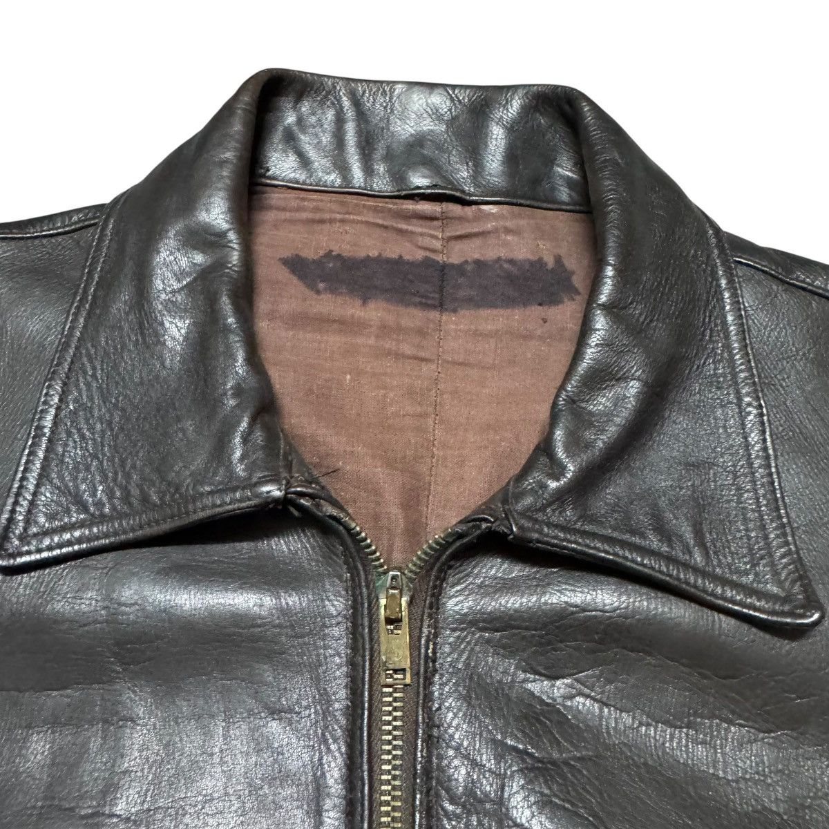 Vintage Vintage 50s Horsehide Leather Hunting Jacket Lightning Zip Size US L / EU 52-54 / 3 - 18 Thumbnail