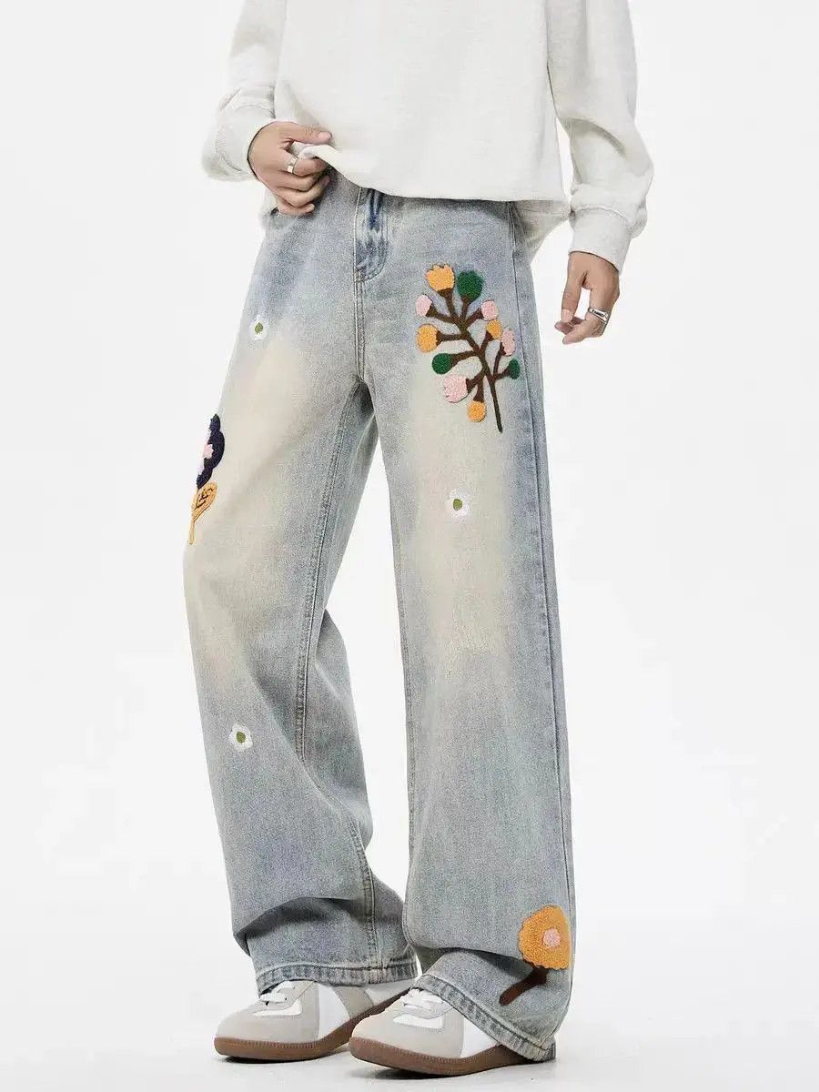 Japanese Brand Crochet Jeans Men's and Women's High Street Casual Size US 32 / EU 48 - 3 Thumbnail