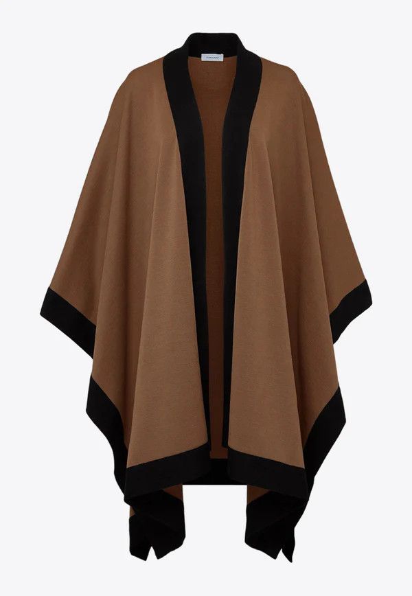 Salvatore Ferragamo o1s1rm0526 Size: OS / Logo Plaque Wool Cape in Brown Size ONE SIZE - 1 Thumbnail