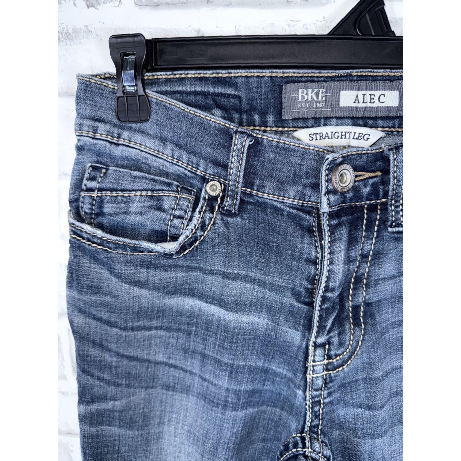 BKE BKE ALEC Jeans Straight Leg Blue Mens 28R XS 31 Blue Buckle Bke Jeans Mens 28R 31 Size US 28 / EU 44 - 3 Thumbnail