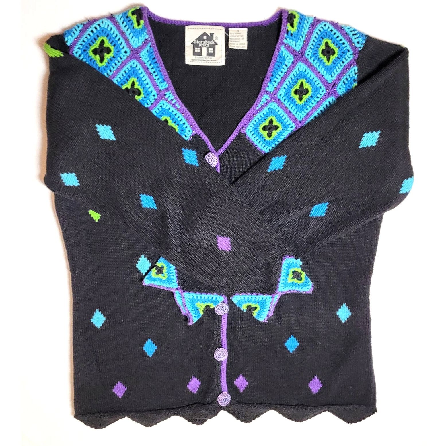 Other Storybook Knits Cardigan Sweater Women's S Crochet Black Size S / US 4 / IT 40 - 5 Thumbnail