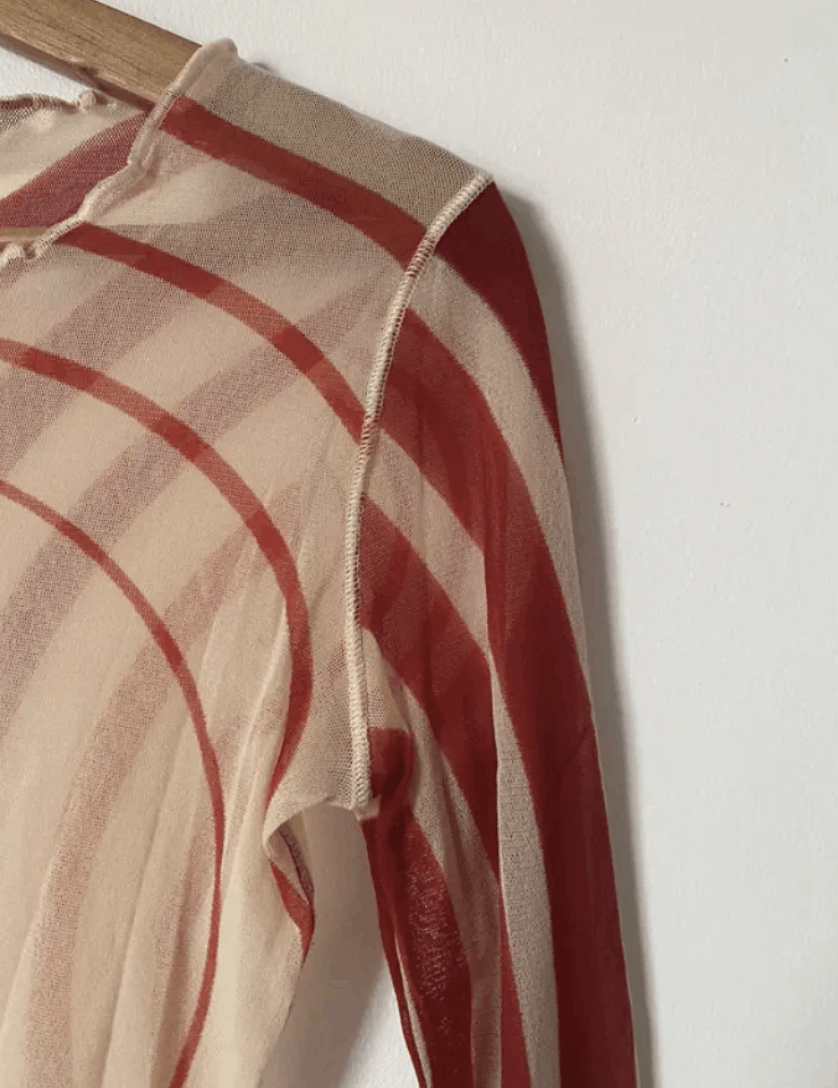 Jean Paul Gaultier × Vintage Jean Paul Gaultier Mesh Top Printed Dress Jacket Coat EX0075 Size L / US 10 / IT 46 - 10 Thumbnail