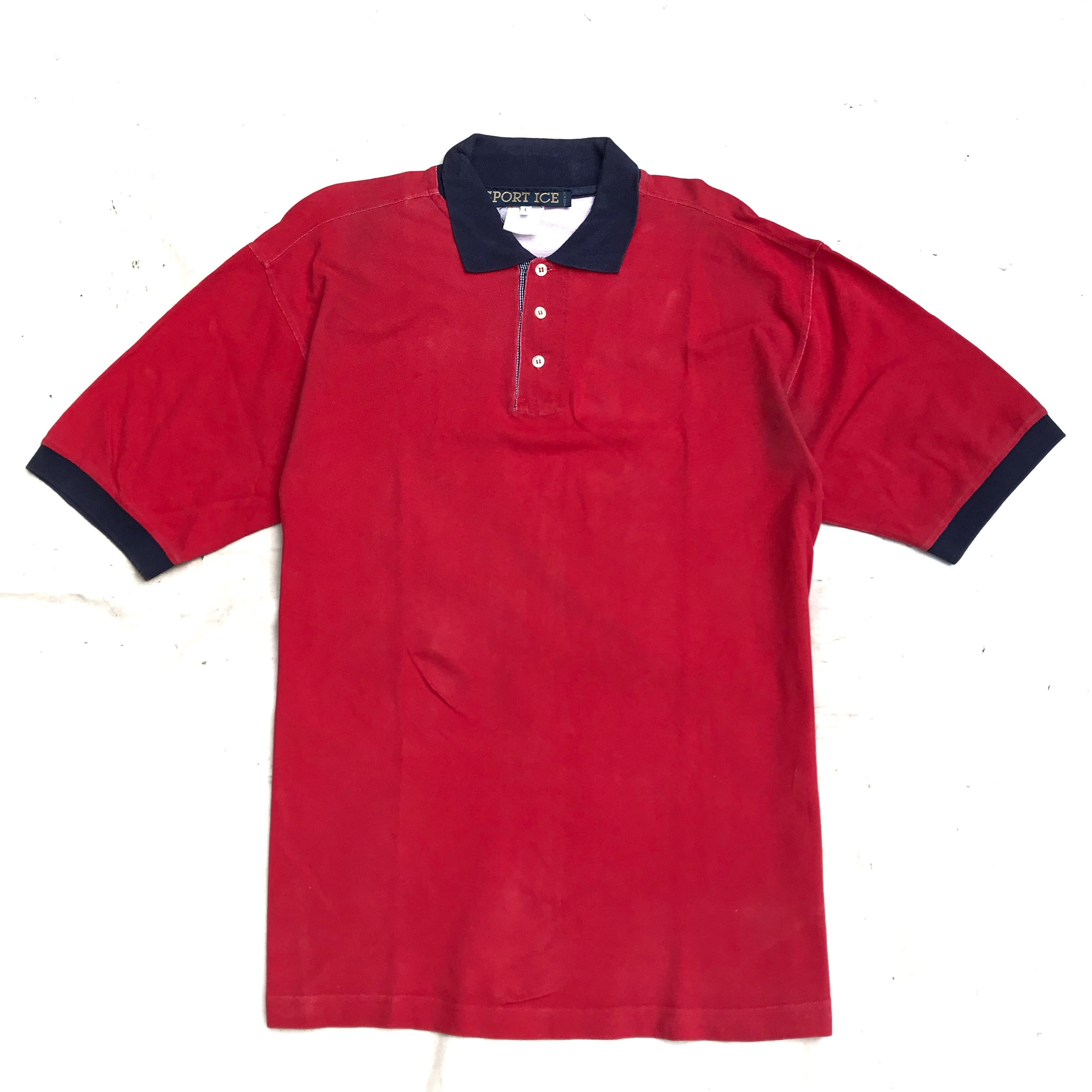Iceberg × Vintage Vintage Sport Ice Italy Iceberg history Polo Shirt Red Navy Size US XL / EU 56 / 4 - 3 Thumbnail