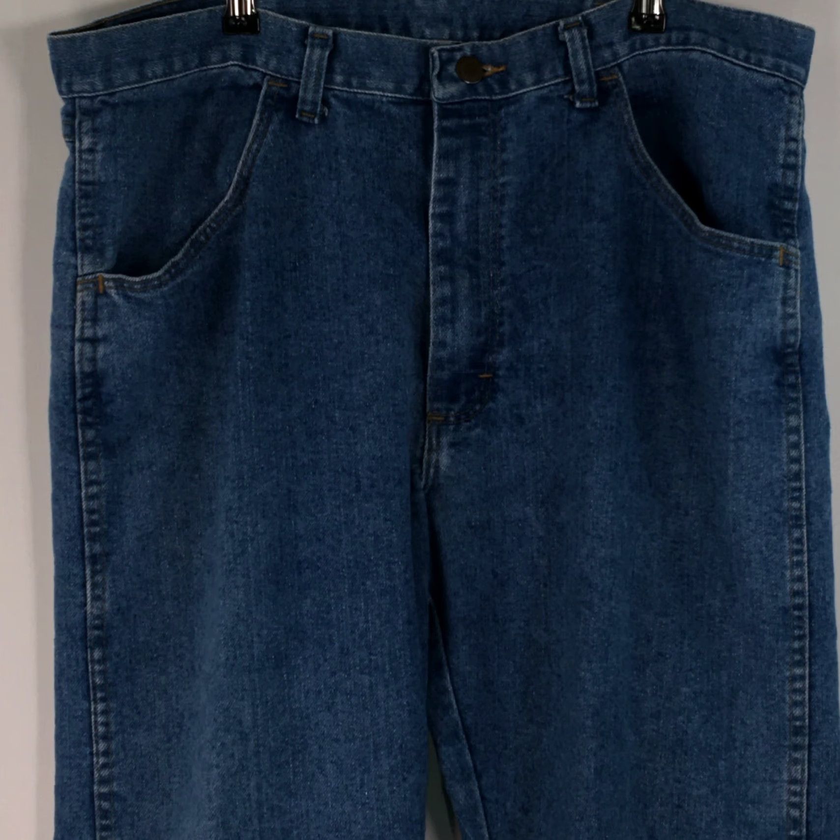 Wrangler VINTAGE Wrangler Mens Casual Straight Leg Flat Front Blue Denim Jeans Size 36X30 Size US 36 / EU 52 - 3 Thumbnail
