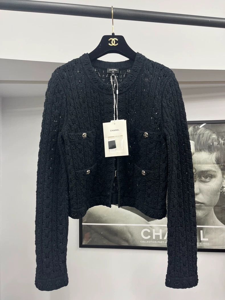 Chanel Chanel 24P new black three-dimensional embossed flower kni Size XS / US 0-2 / IT 36-38 - 1 Thumbnail