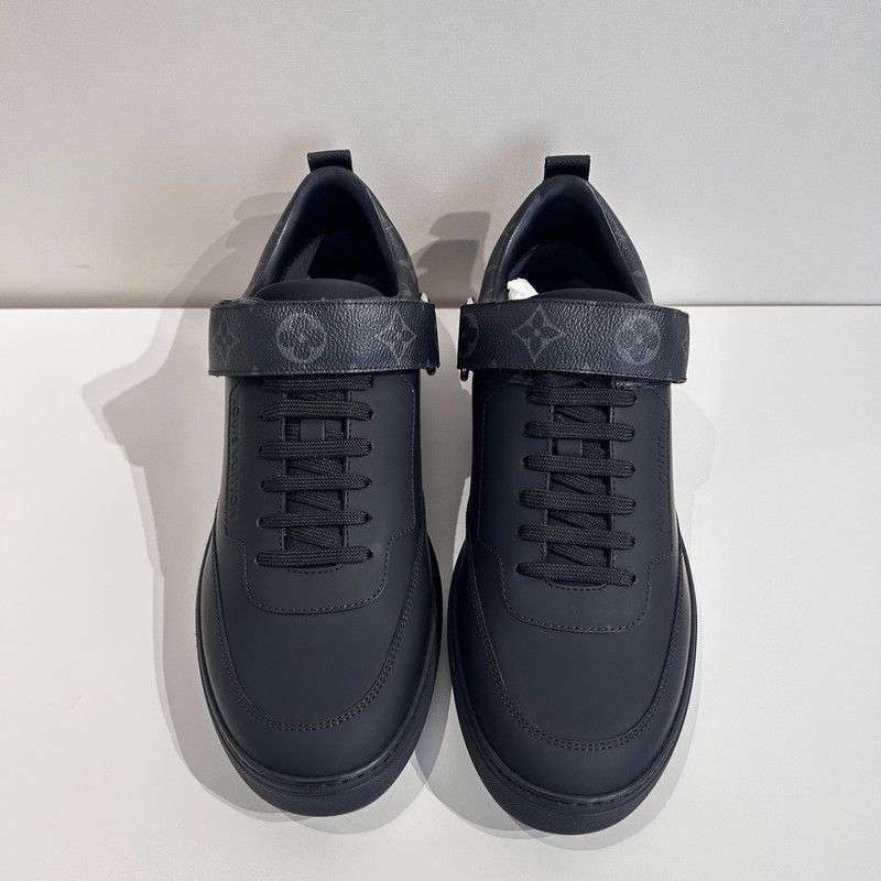 Louis Vuitton Louis Vuitton Black Logo Pattern Sneakers -2508 Size US 8 / EU 41 - 1 Thumbnail