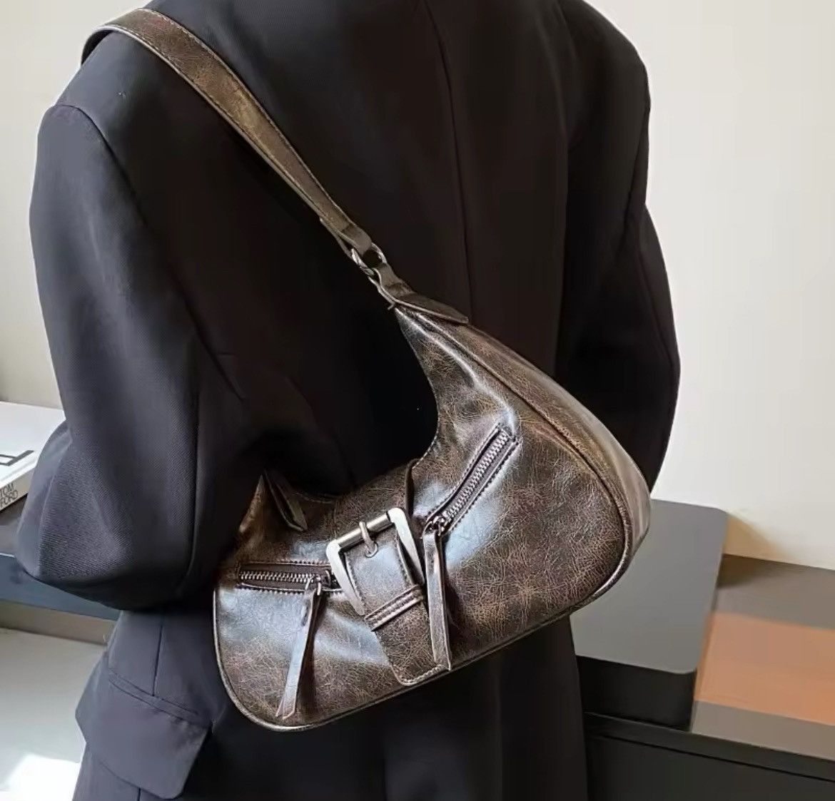 Japanese Brand Retro Style PU Leather Small Shoulder Bag Size ONE SIZE - 1 Thumbnail