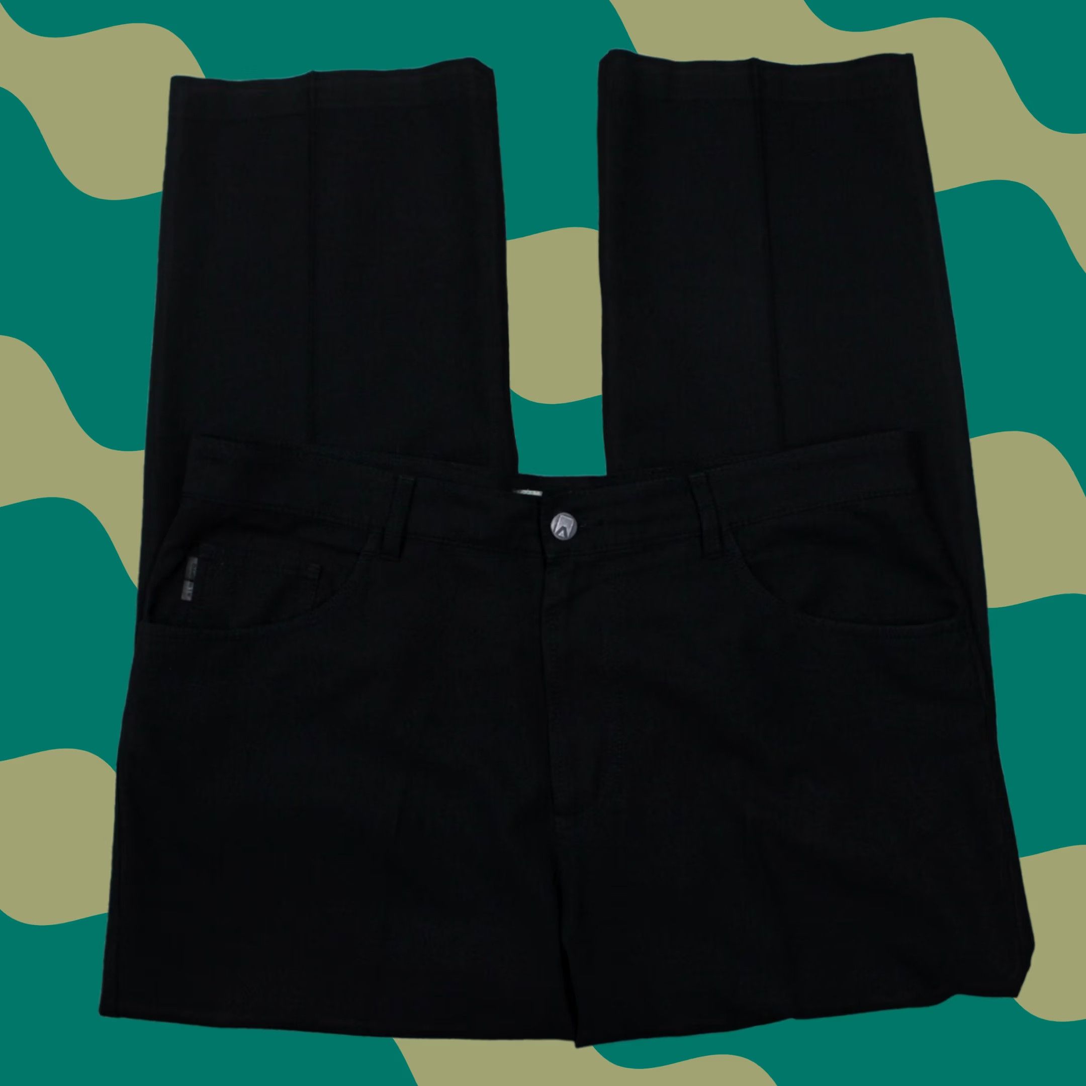 Vintage ALBERTO Pants Mens 36 x 28 Black Flat Front Stretch Size US 36 / EU 52 - 1 Thumbnail