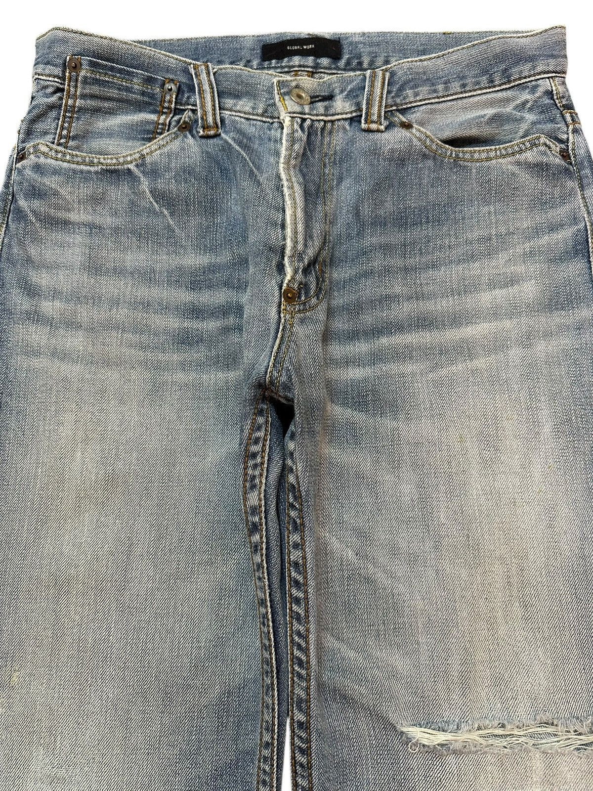 Acne Studios Vintage Japanese Brand Blue Faded Wash Distress Loose Jeans Size US 32 / EU 48 - 3 Thumbnail